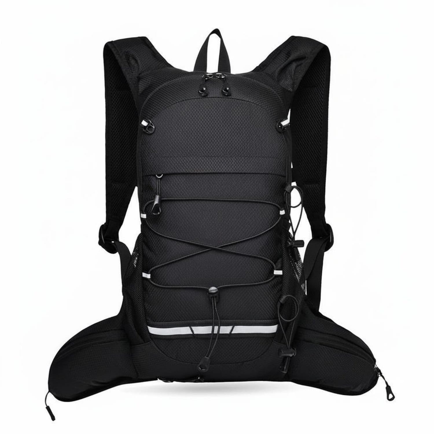 Adjustable Straps Outdoor Sports Backpack Sturdy Travel Rucksack Water-Resistant Lightweight Hiking Daypack Breathable for Mountaineering, Camping, Day Trips, Black-image-27