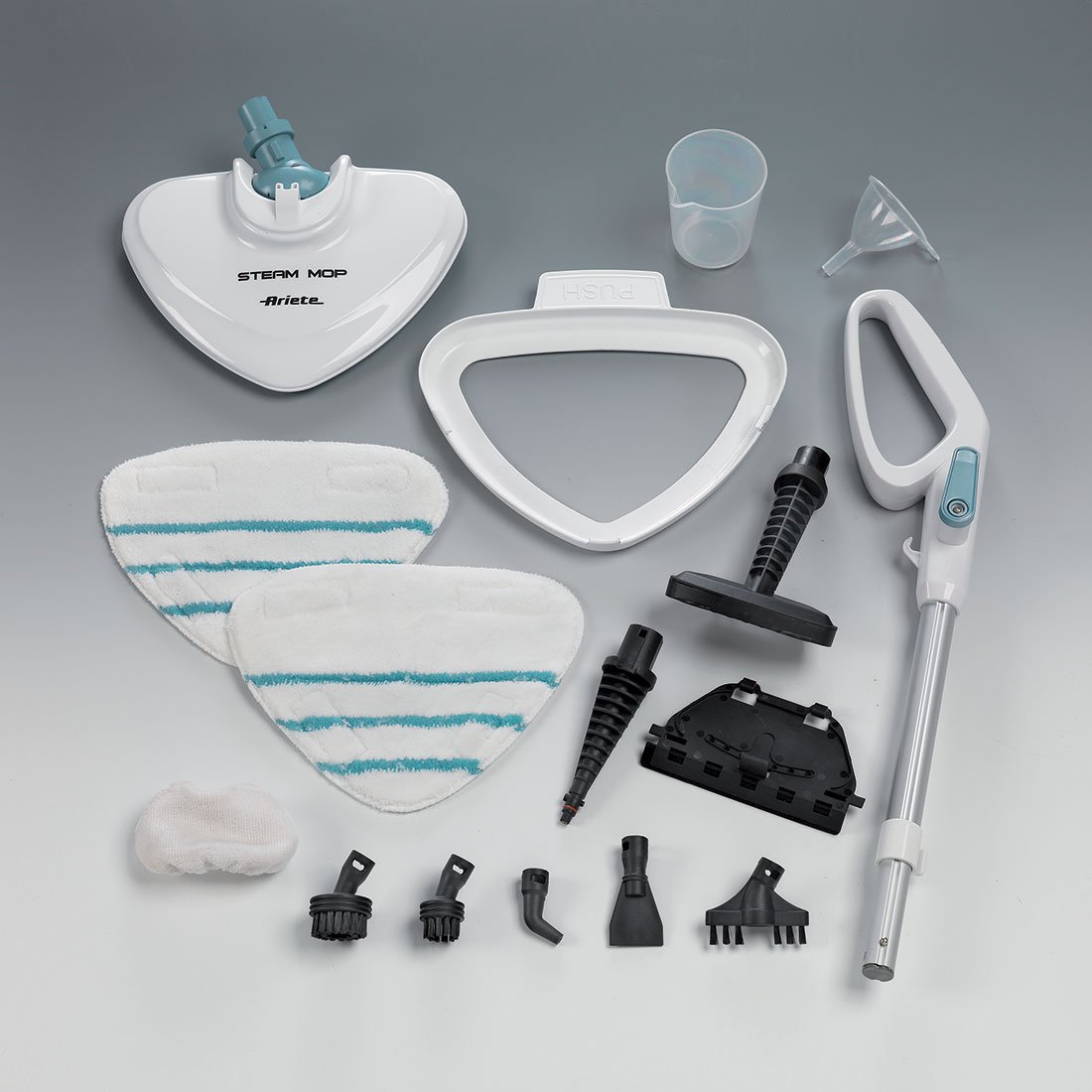 Ariete 4169 Steam Mop 10 en 1, Balai à Vapeur 10 in 1, Générateur de Vapeur, 18 minutes de autonomie, 1500 W, Blanc/Bleu
