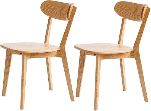 Miniatura 11 de Sillas de Comedor de Roble, Sillas de Cocina, Silla de Comedor Moderna de Madera Maciza 100% con Respaldo Curvo, Silla de Comedor para Cocina, Sala