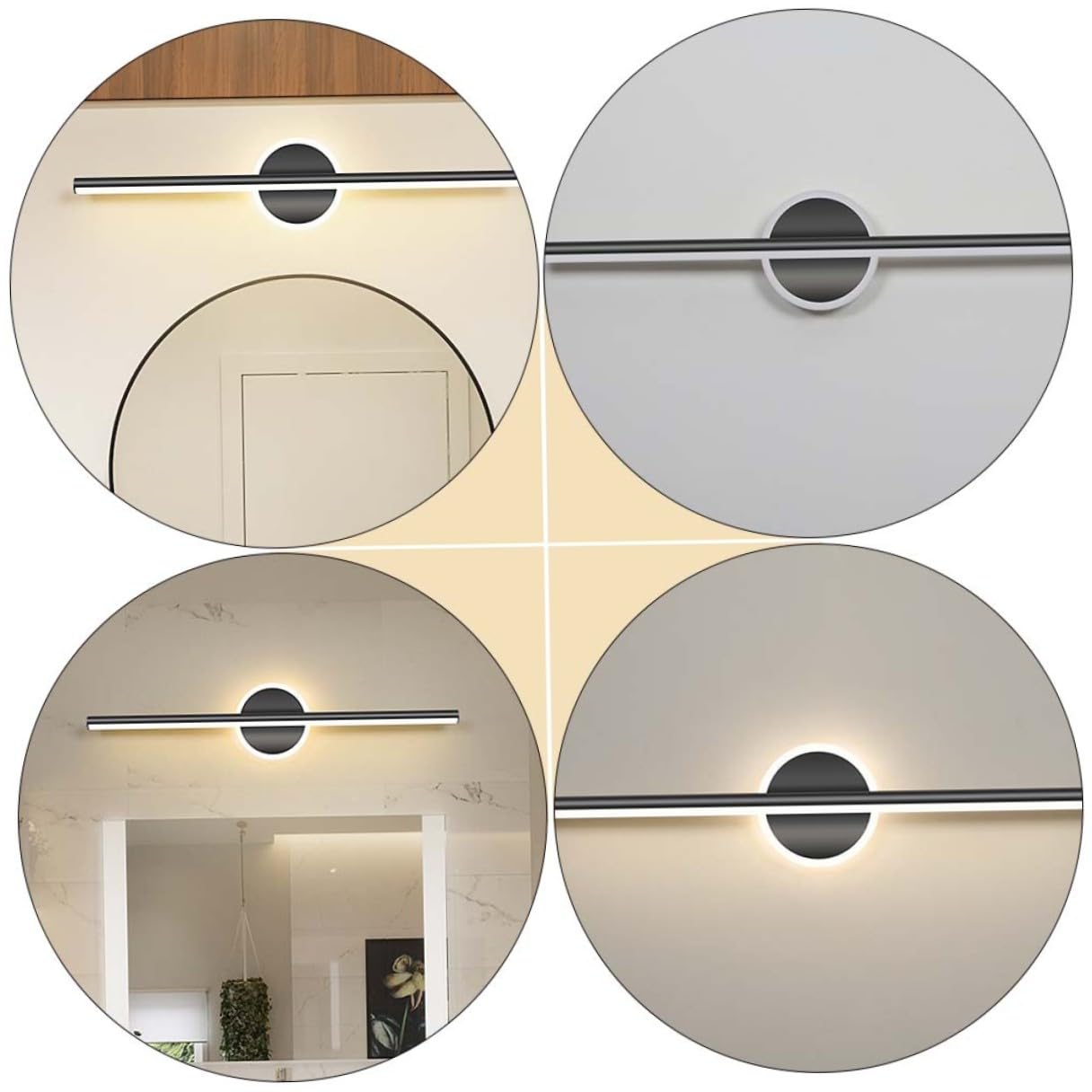 TEHAUX Lampada LED Specchio Bagno Luce da Muro in Alluminio e Ferro per Bagno Luci a Specchio Installazione Orizzontale o Verticale