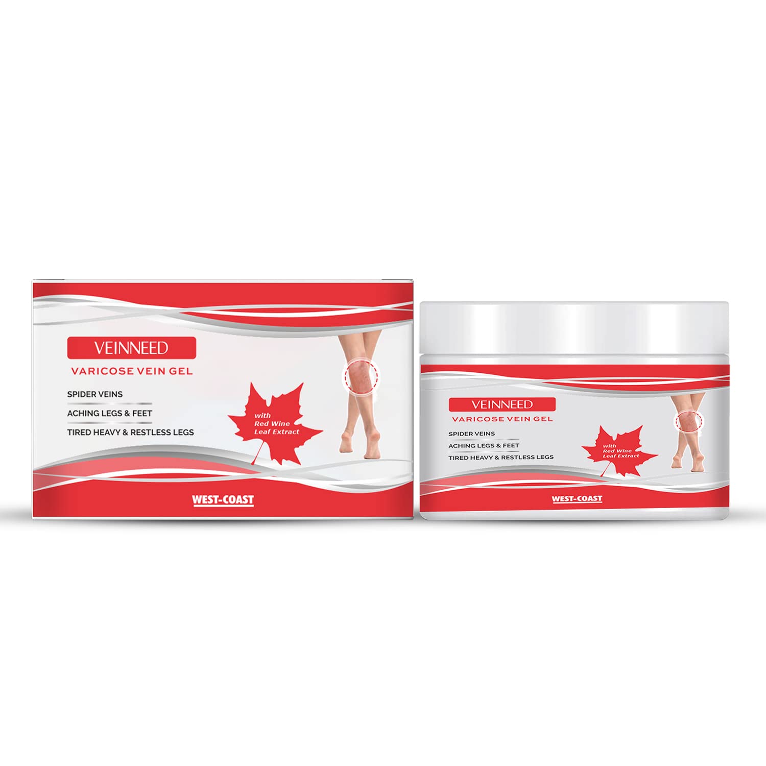 WEST-COAST Veinneed Varicose Vein Gel with Red Wine Leaf Extract, Horse Chestnut Extract for Management of Varicose & Spider Veins for Leg Care - 200gm (B0BW8LG3TP) Amazon Price History, Amazon Price Tracker