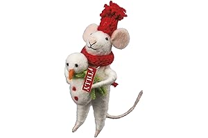 Primitives by Kathy Tilly Mouse 4 Inches Tall Fabric Christmas Ornament