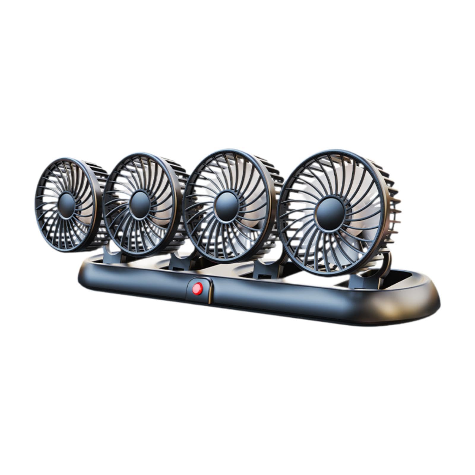 Ventilador de Refrigeración para Coche USB de 4 Cabezales Y 5 V, Plegable, Portátil, con 3 Velocidades Ajustables Y Rotación de 360°, Ideal para