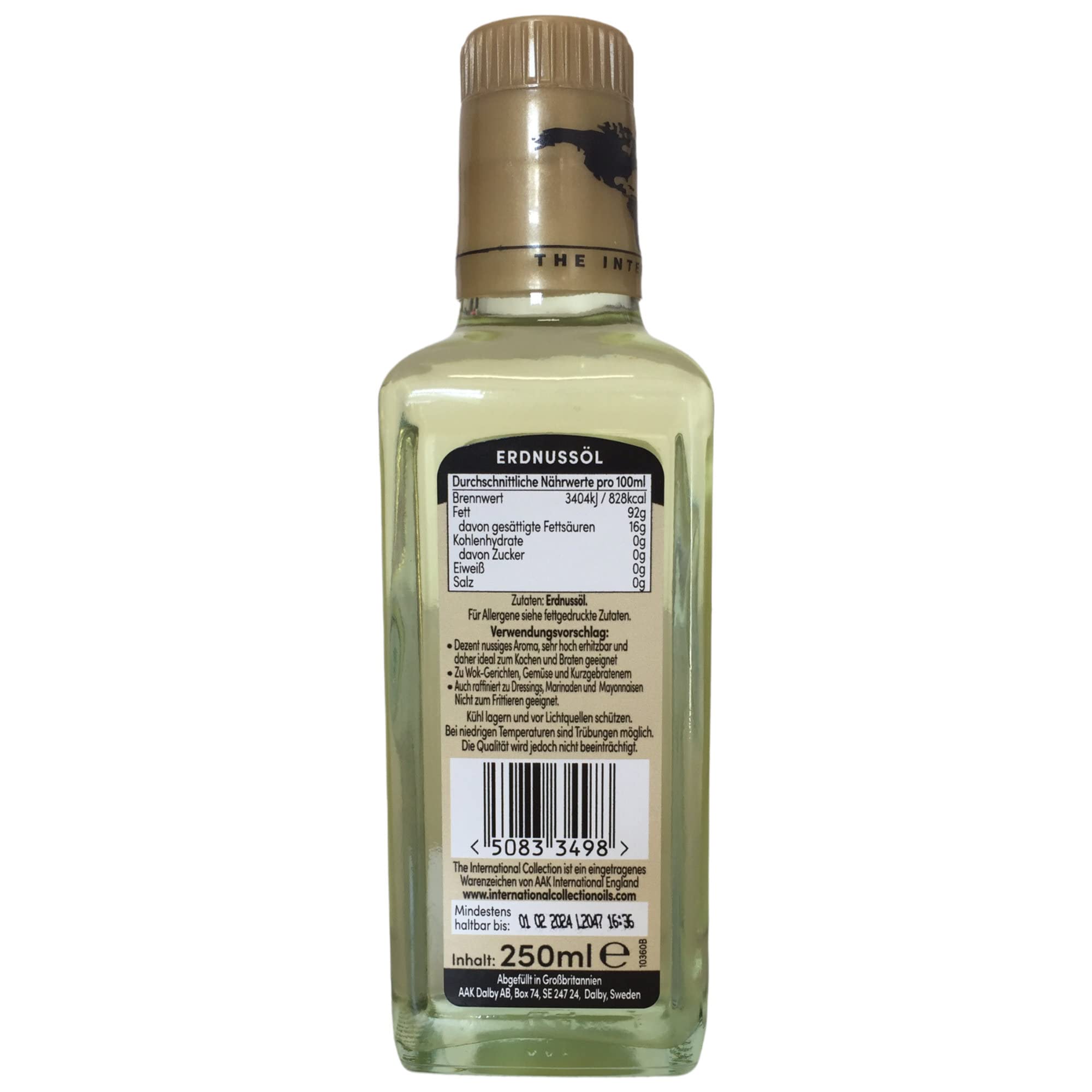 The International Collection Erdnussöl 3er Pack (3x250ml Flasche) + usy Block