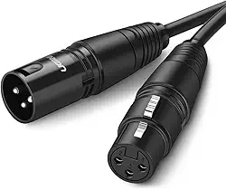 UGREEN Cabo XLR, microfone XLR macho para fêmea, cabo de extensão XLR, cabo extensor para sistema PA, gravador de estúdio, amplificador, mixer, sistema de alto-falantes ou gravação profissional (1M)