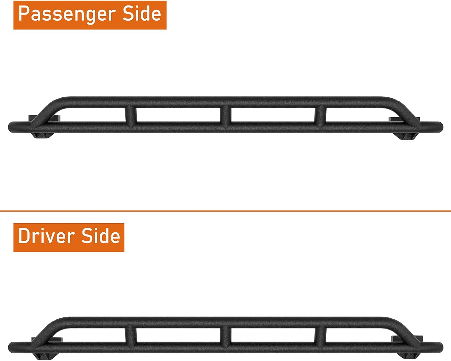 Hooke Road Wrangler JK Rock Slider Nerf Bars Running Boards for 2007-2018 Jeep Wrangler JK Unlimited 4 Door (Pair)