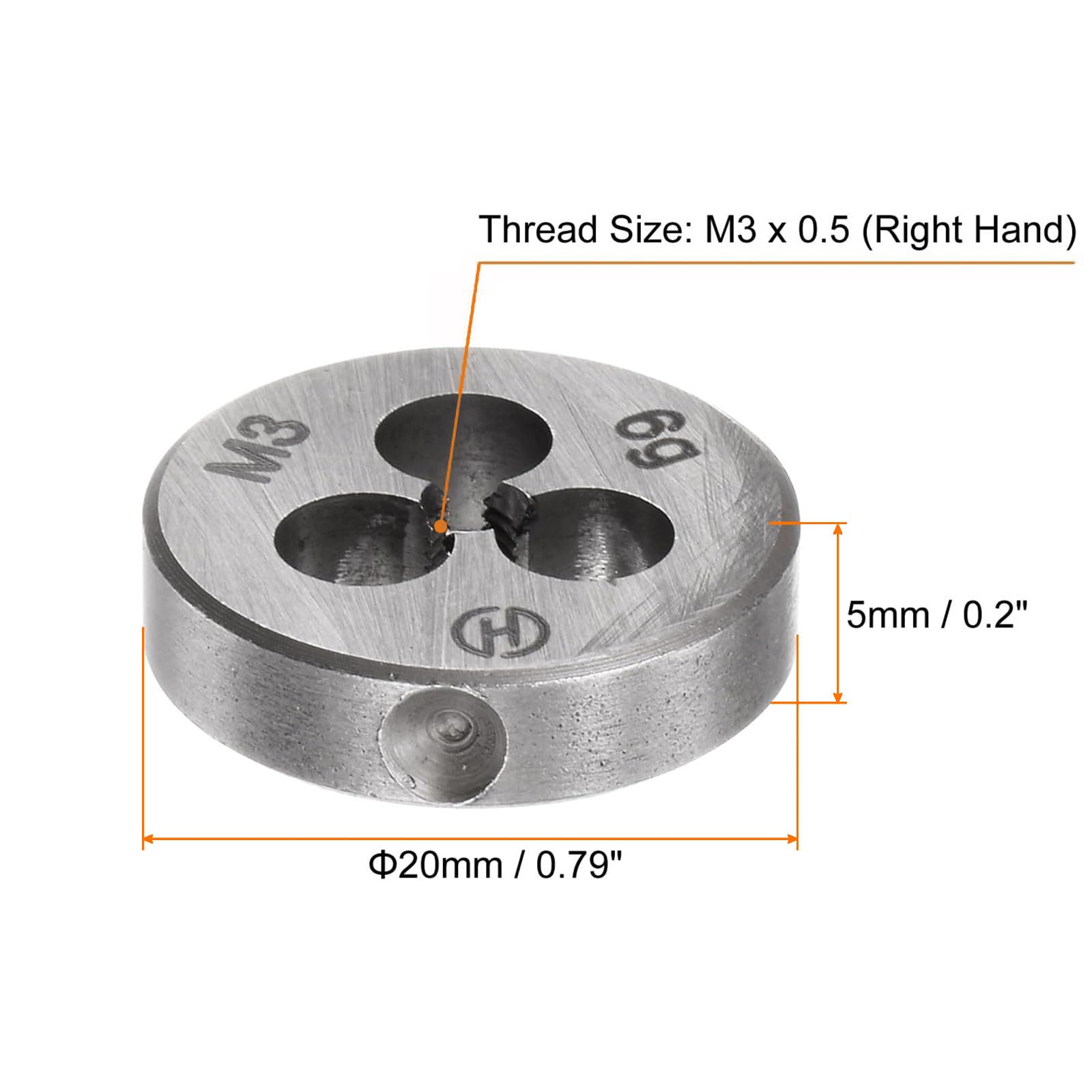 TA-VIGOR 1pc M3 x 0.5 Metric Adjustable Threading Die - Image 2