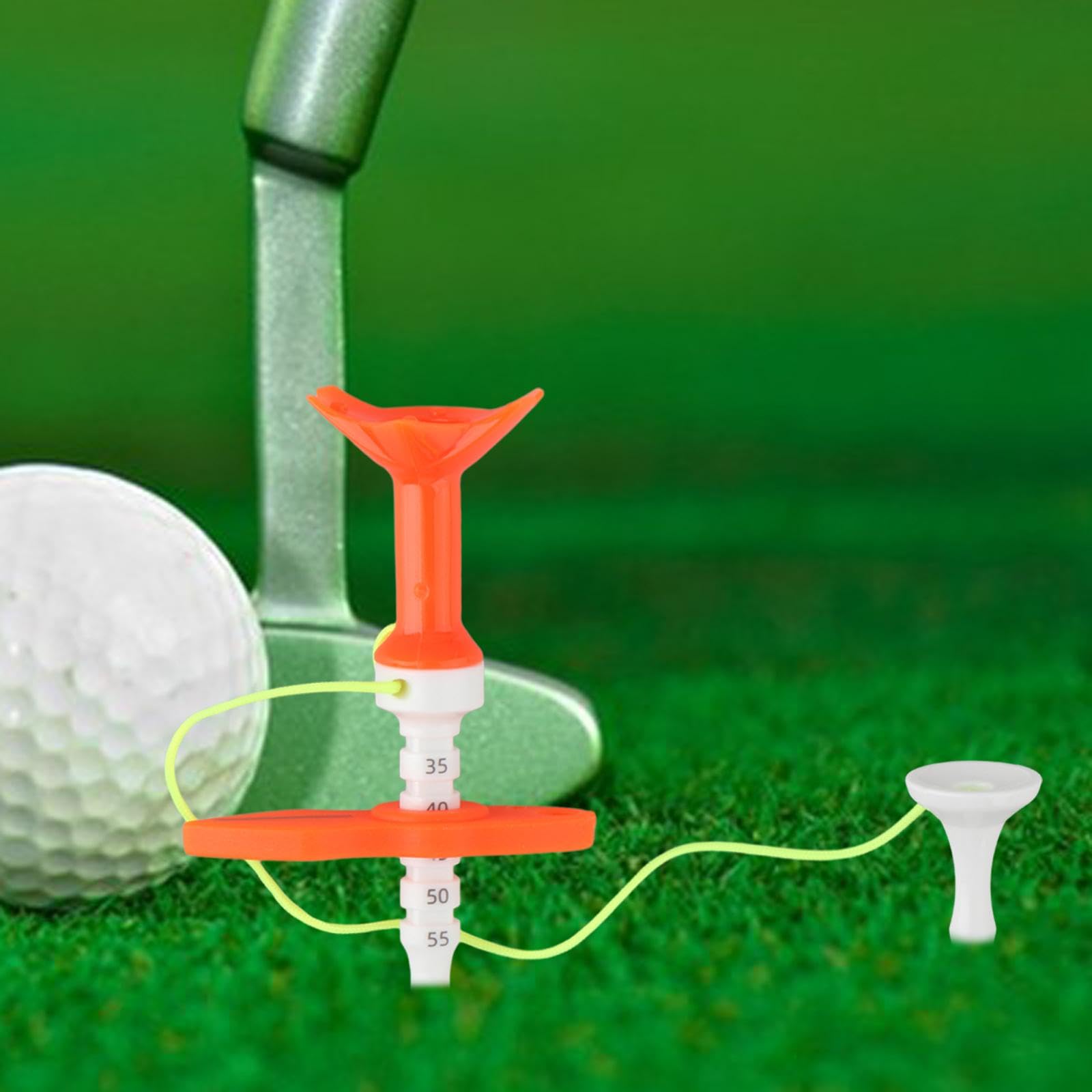 Yosoo Health Gear Tees De Golf Hauteur Réglable (53-73 Mm) – Lot De 2 – Base Large 53 Mm – Caoutchouc Souple – Pour Tapis D’Entraînement Et Green – Blanc