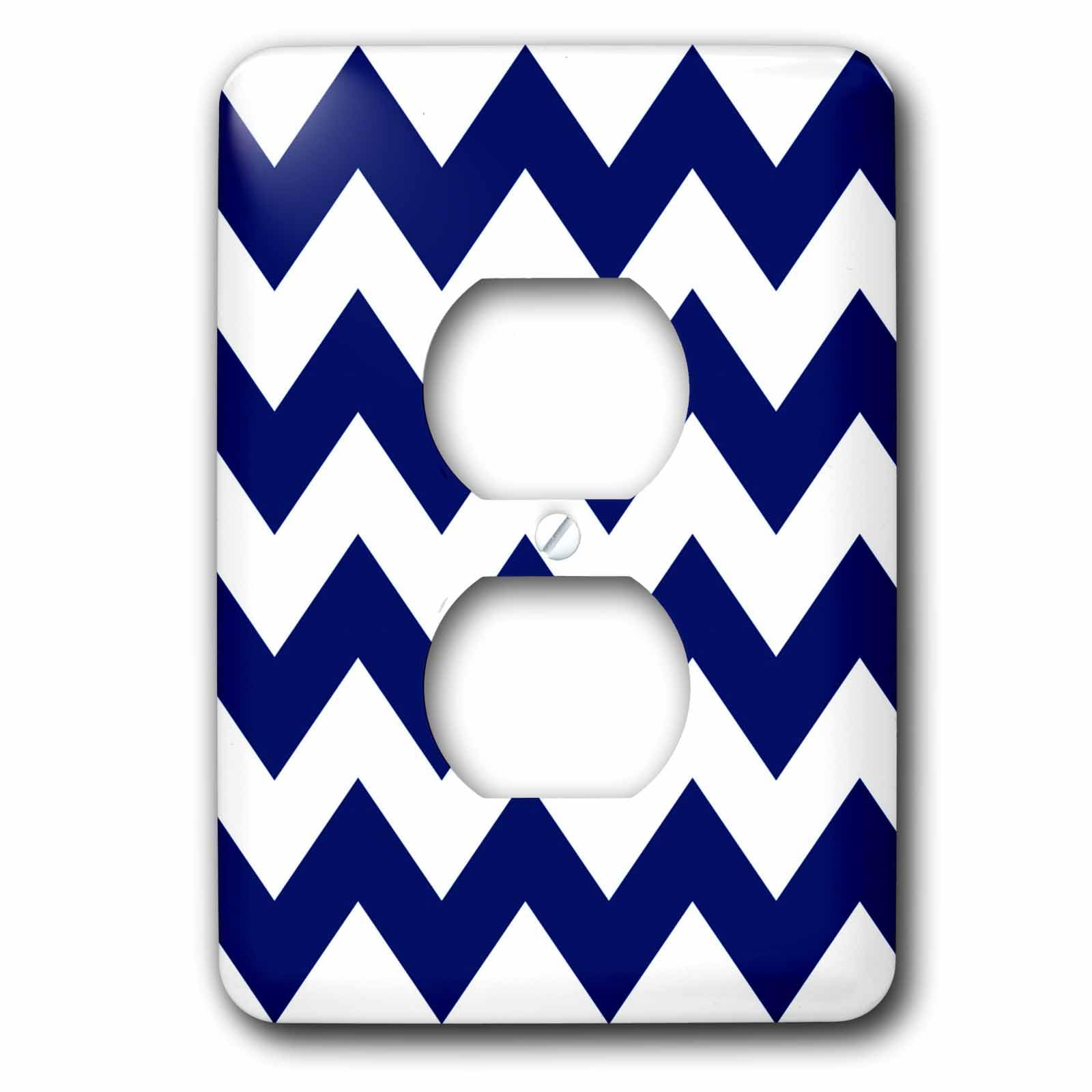 Embellecedor de interruptor 3dRose lsp_149893_6 chevron azul oscuro para salón y dormitorio