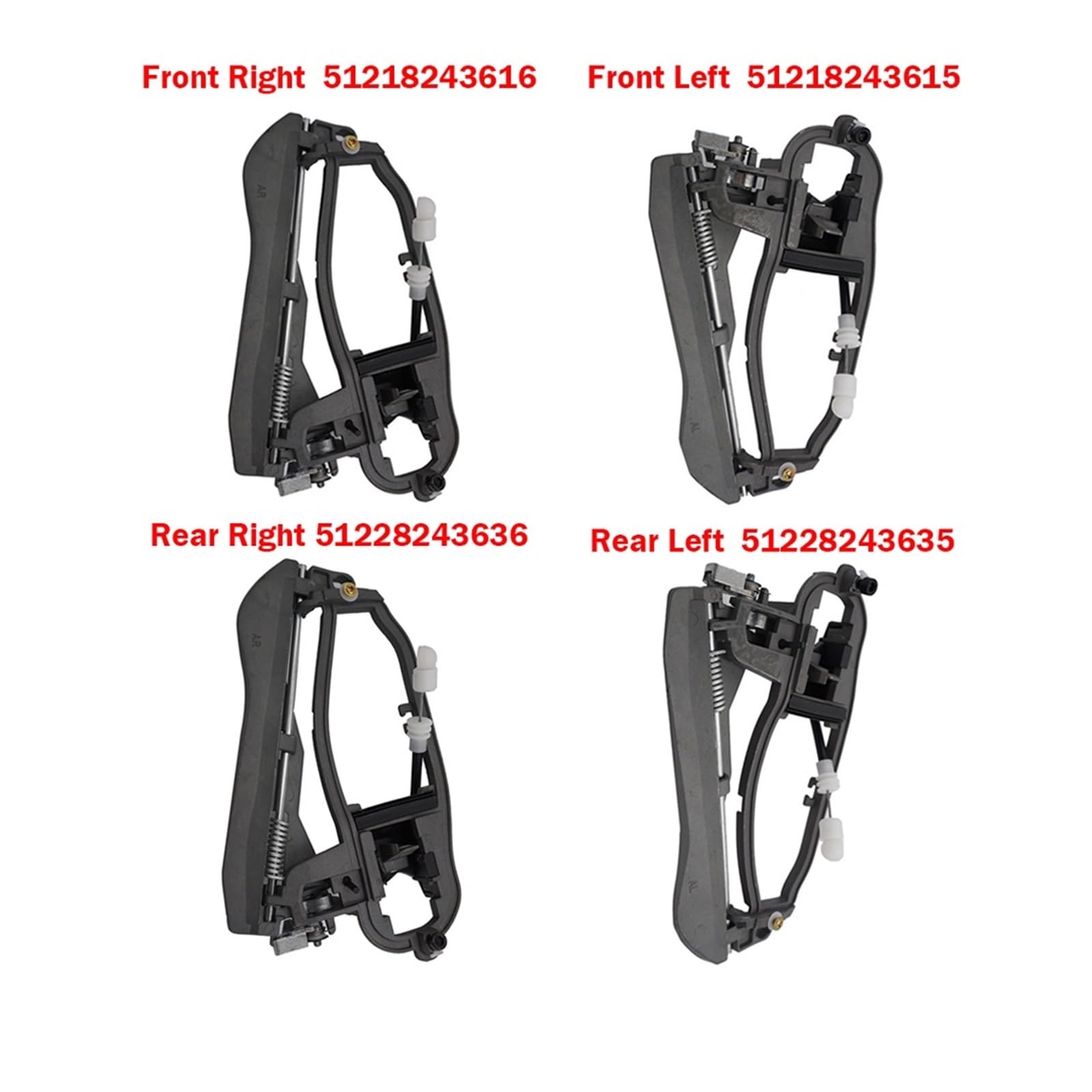 Staffa Supporto Maniglia Porta In Lega Di Zinco Per BMW X5 E53 - Posteriore Sinistra (5128243635)