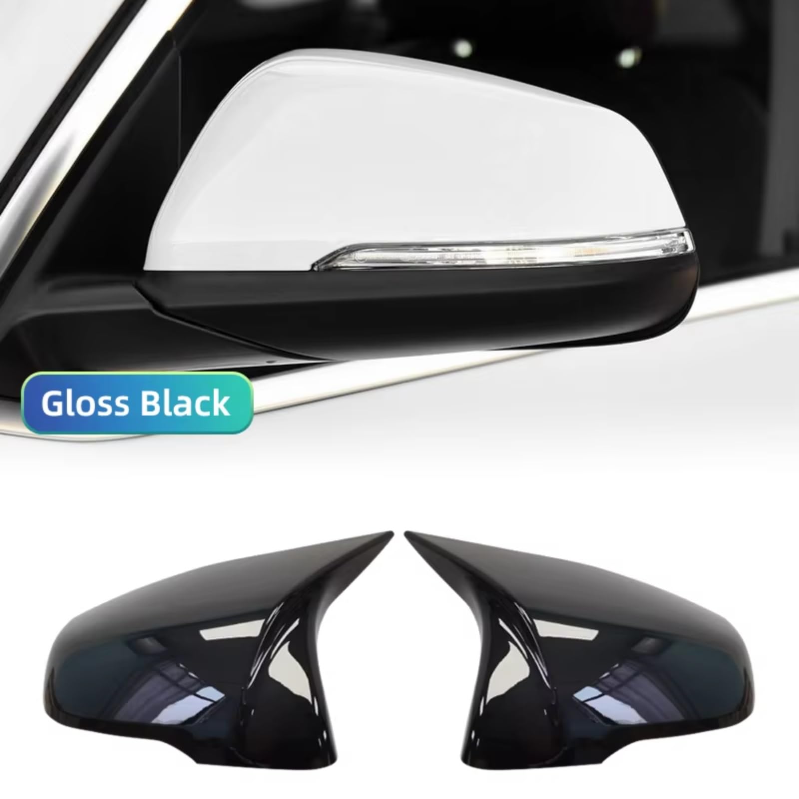 Calotte Degli Specchietti Per BMW Serie 1 2 F45 F40 Z4 G29 X1 F48 F49 X2 F39 Copertura Specchietto Retrovisore in Fibra di Carbonio Copertura Specchio(Bright black)
