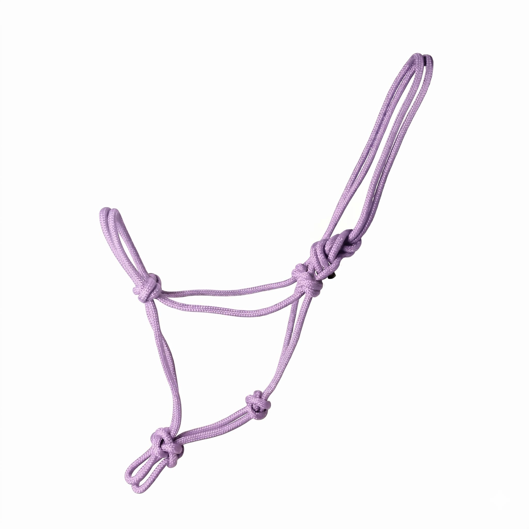 JA4034 Knotenhalfter Set mit Karabinerhaken Bolt Snap Bodenarbeit Pferd Halfterset Seilhalfter Trainerstrick Reitseil Reitsport Zubehör Profi (Lavender, Full/COB)