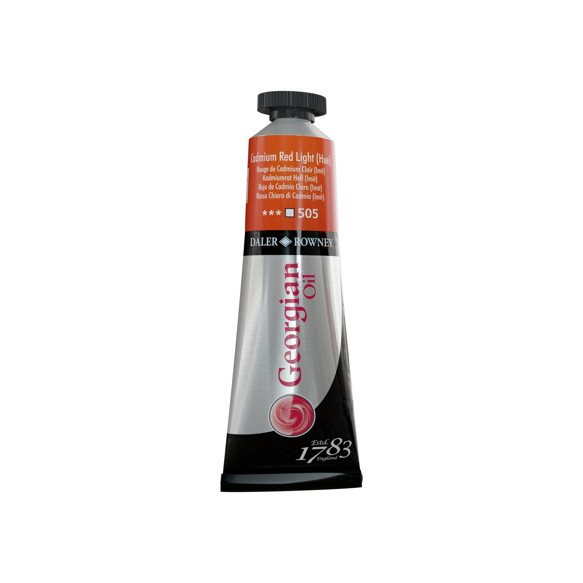 Daler Rowney Red Daler-Rowney Georgian Oil Paint, Aluminium Tube, 1.28Oz - 38 Ml, Cadmium Light Hue