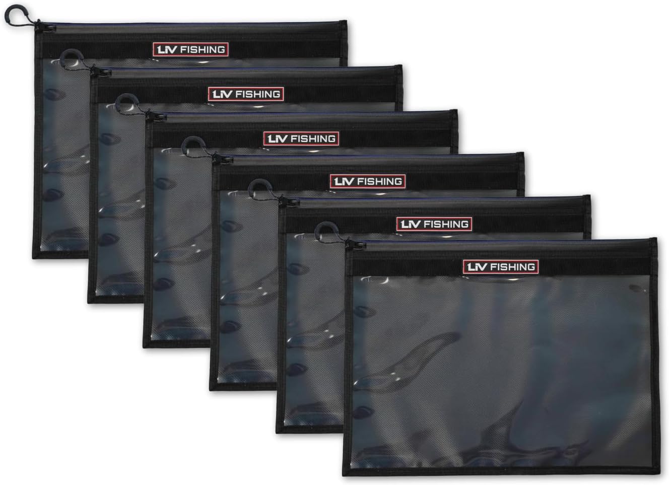 Fishing Tackle Storage Bags - Clear, 6 Pack | Zip Bags for Organizing Baits and Tackle. Extremely Durabality. Holds 30+ bags of baits. (12x16in, 6, Piece)