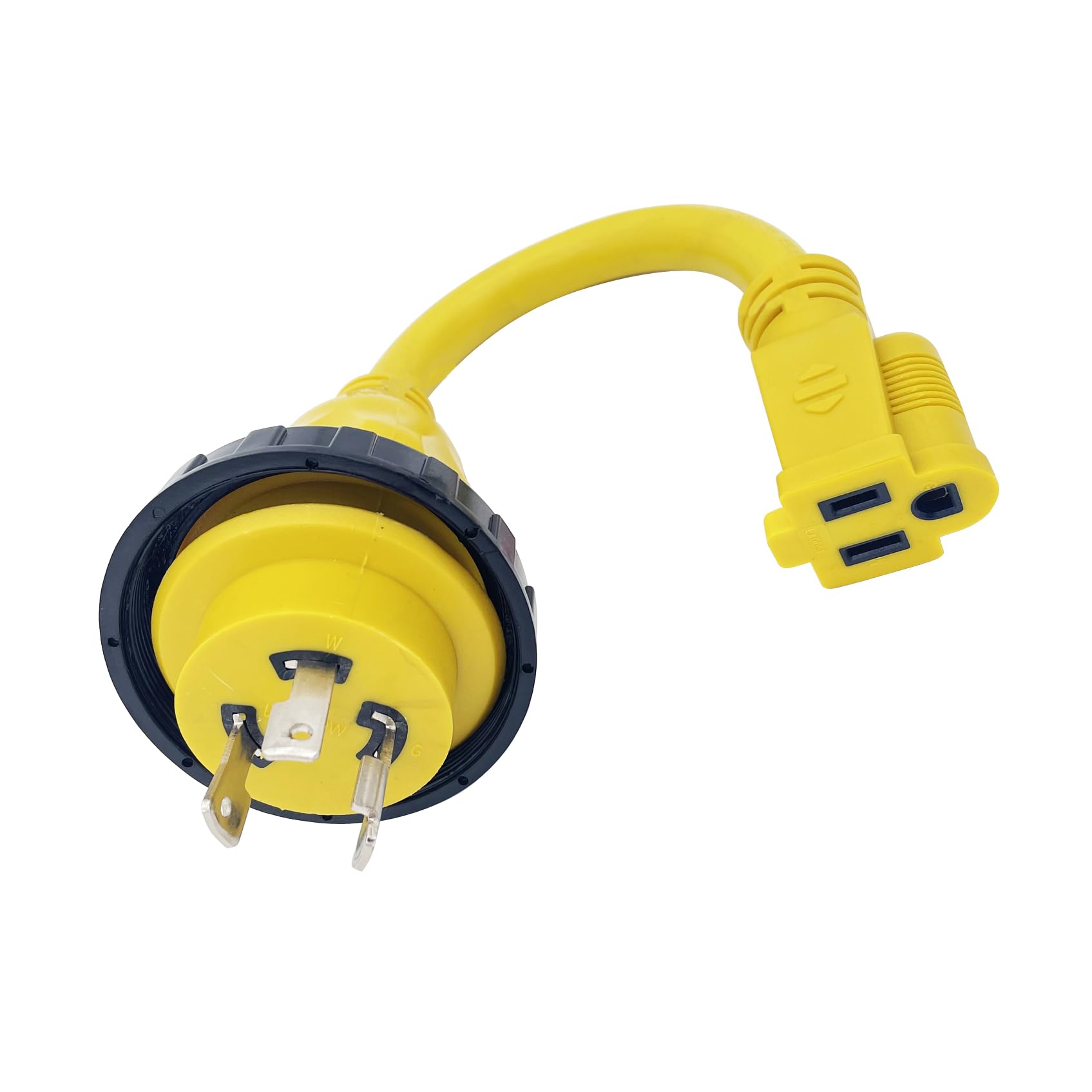 Trexflow TF Marine & RV Cord STW Heavy Duty 125V 30 Amp Male NEMA L5-30P to 5-15R Female 15 Amp Marine Shore Power Cord Pigtail Boat Adapter