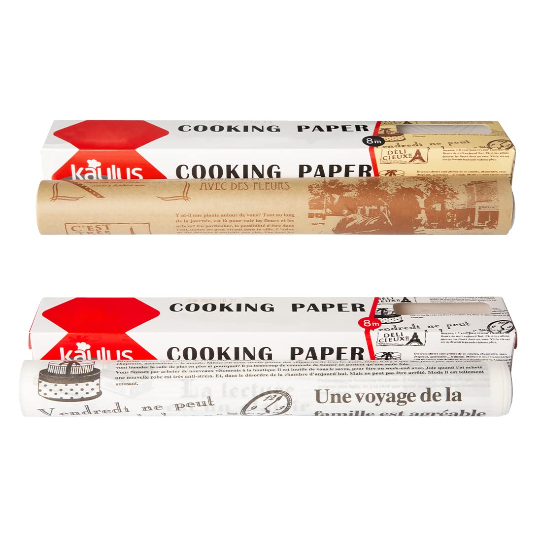 Bokin Unbleached Parchment Paper for Baking, 12 in x 315 in, Baking Paper, Non-Stick Parchment Paper Roll for Baking, Cooking, Grilling, Air Fryer and Steaming