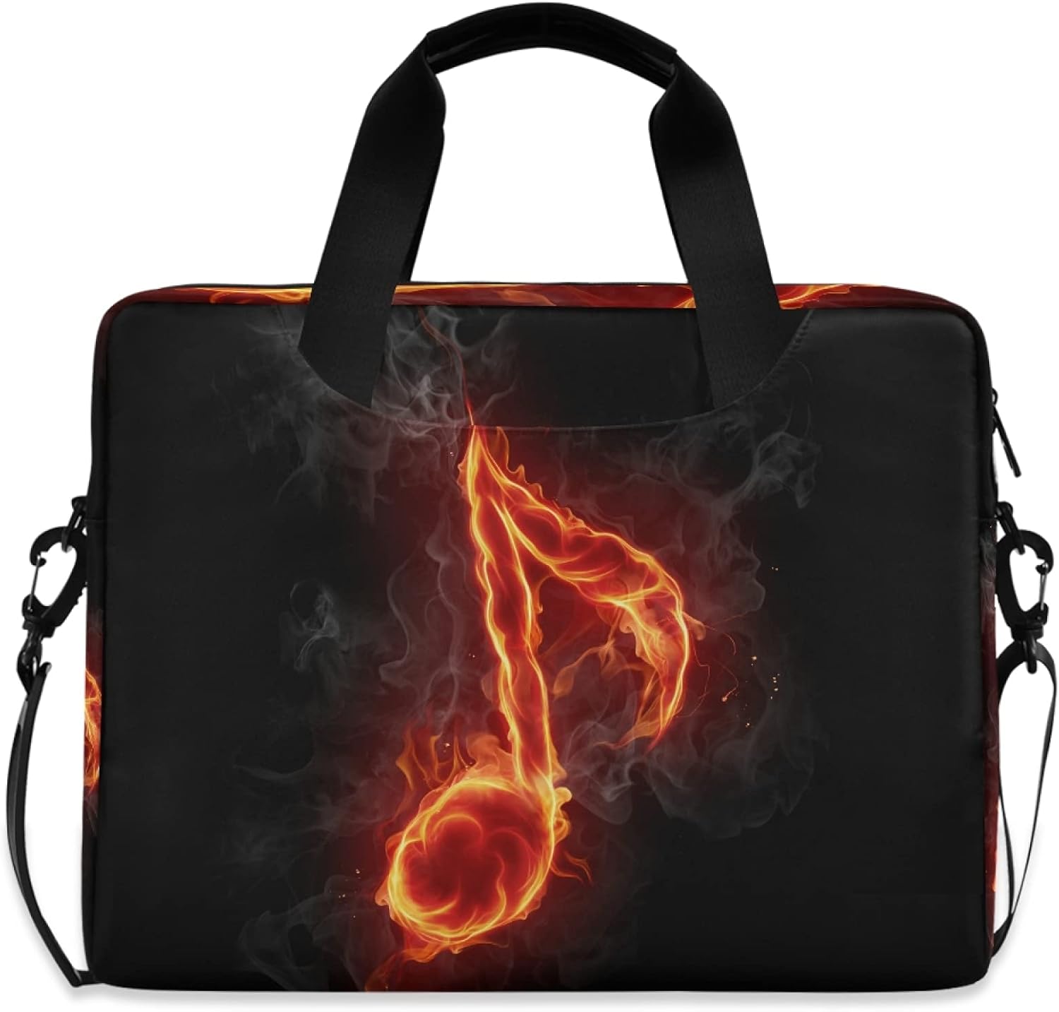 ALAZA Fire Music Note Musical Symbol Laptop Case Bag Sleeve Portable Crossbody Messenger Briefcase w/Strap Handle, 13 14 15.6 inch