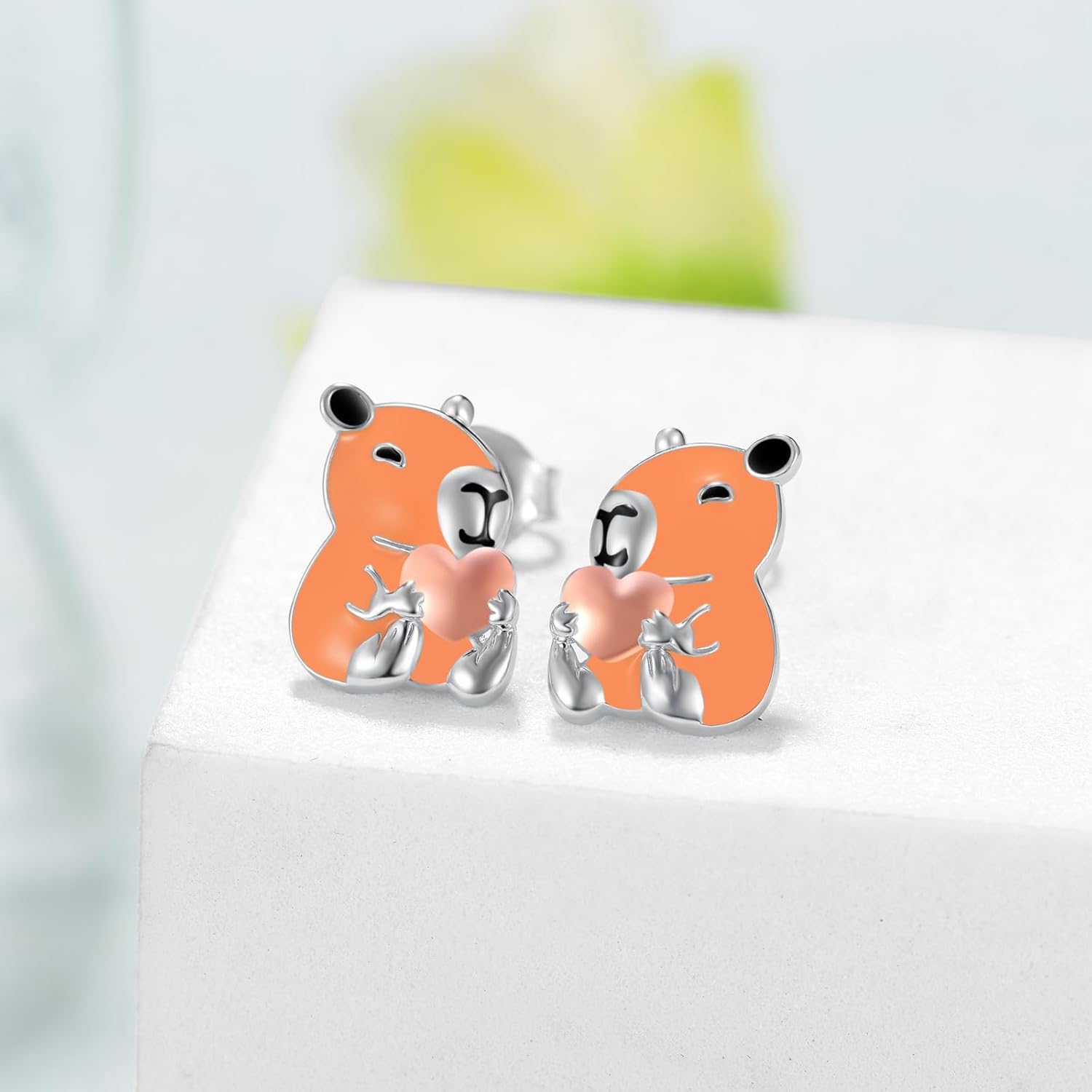 Capybara Earrings 925 Sterling Silver Cute Capybara Stud Earrings Capybara Gifts Jewelry for Women - Image 2