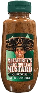 McCaffrey’s Rocky Mountain Chipotle Mustard Gluten Free 5 Calories, 0 G Fat, 0 G Carbs, 12 ounce Squeeze Bottle Perfect for Hot Dogs, Burgers and More