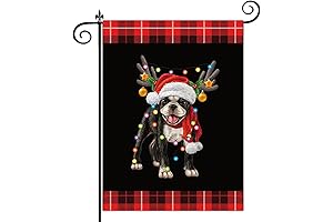 Charming Christmas Garden Flag with Bulldog Motif