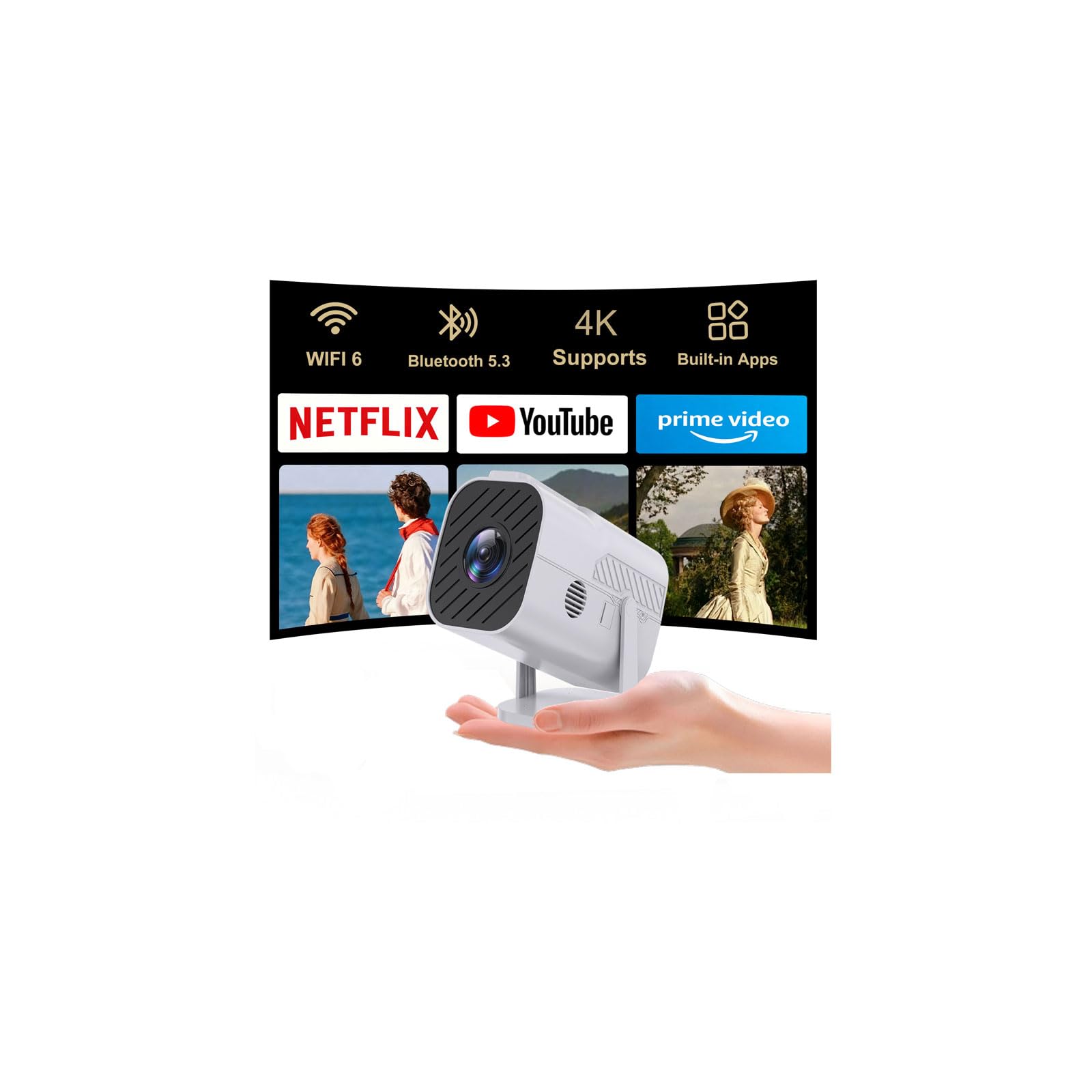 mini proiettore wifi 4k con keystone automatico