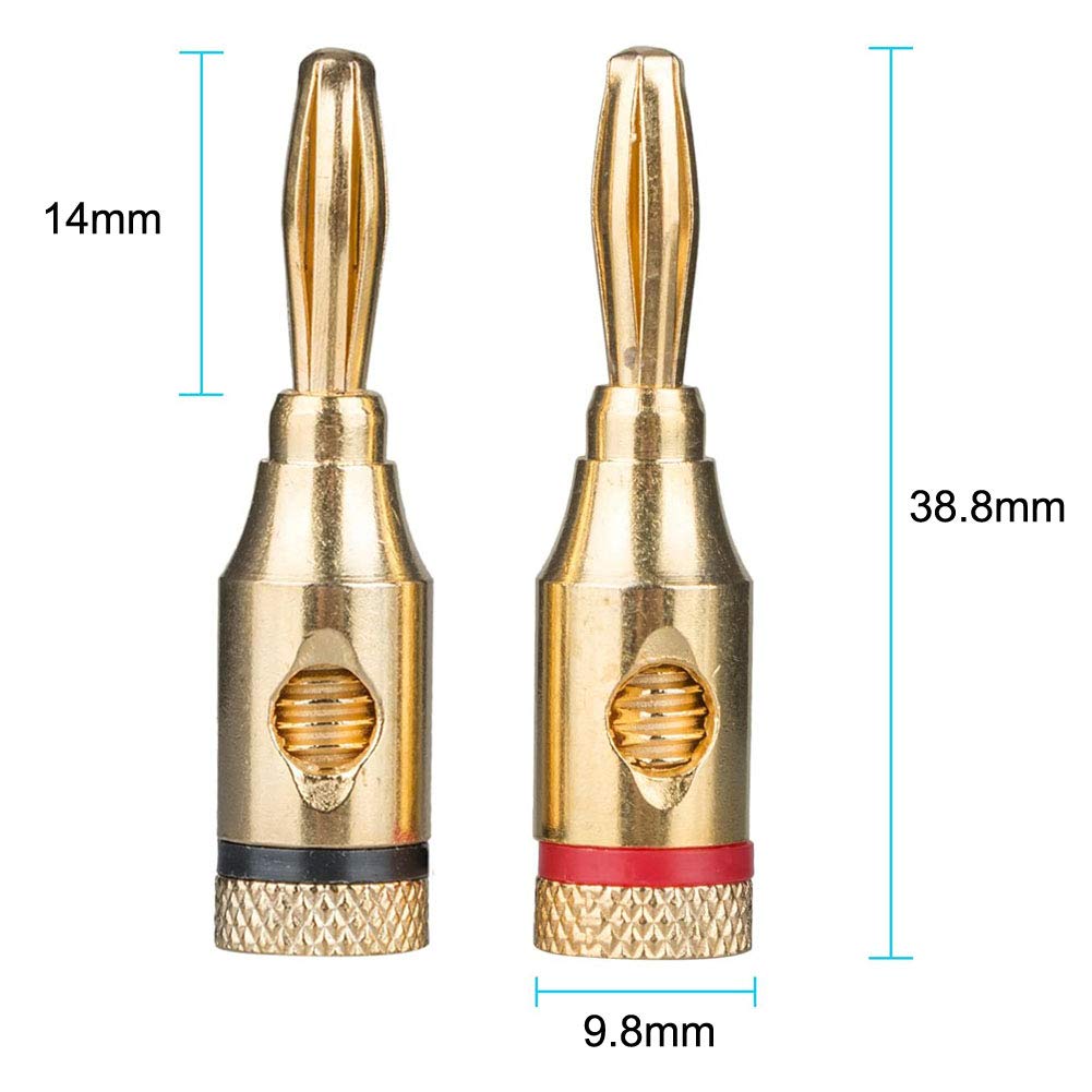 Amazon | バナナプラグ 24k 金メッキ ねじ込み式 ソルダーレス