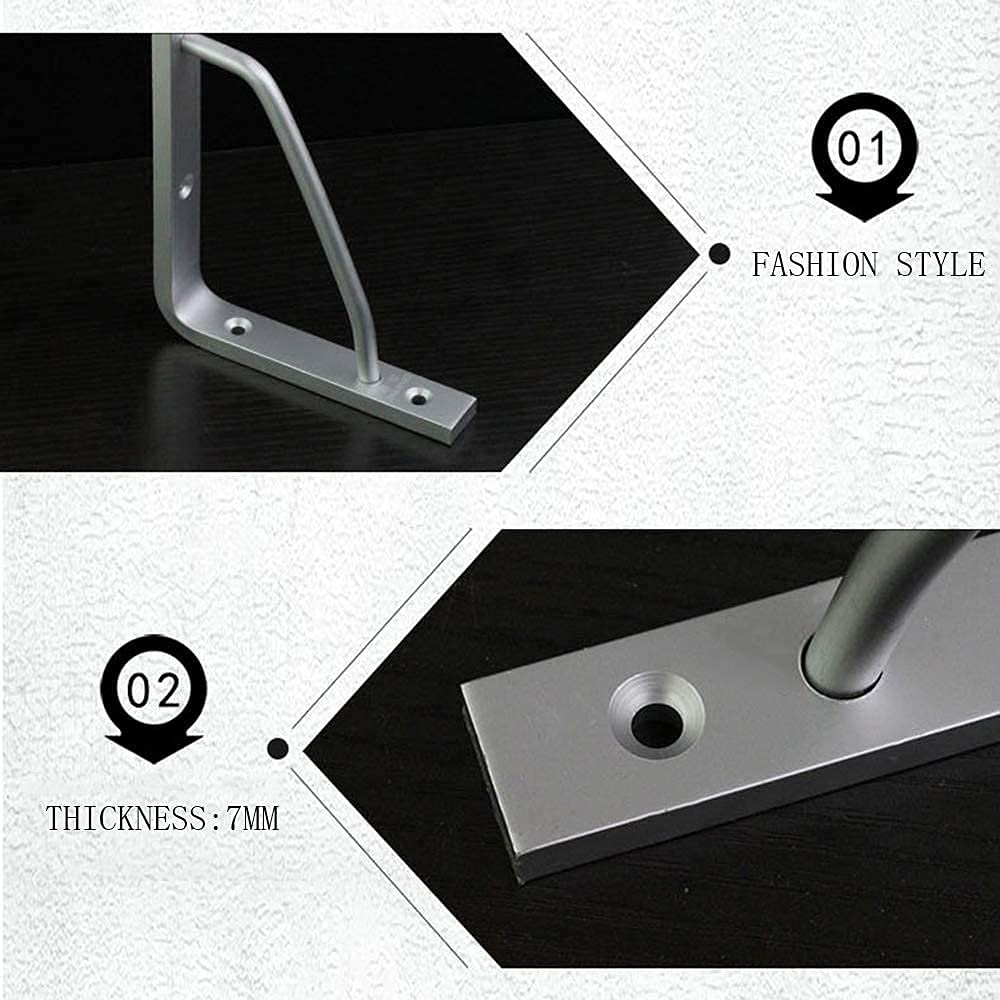 Soporte de estante de aleación de aluminio, soporte de soporte de encimera triangular de metal, 2 piezas, ahorro de espacio, soportes de estantes flotantes de almacenamiento de pared DIY para baño,