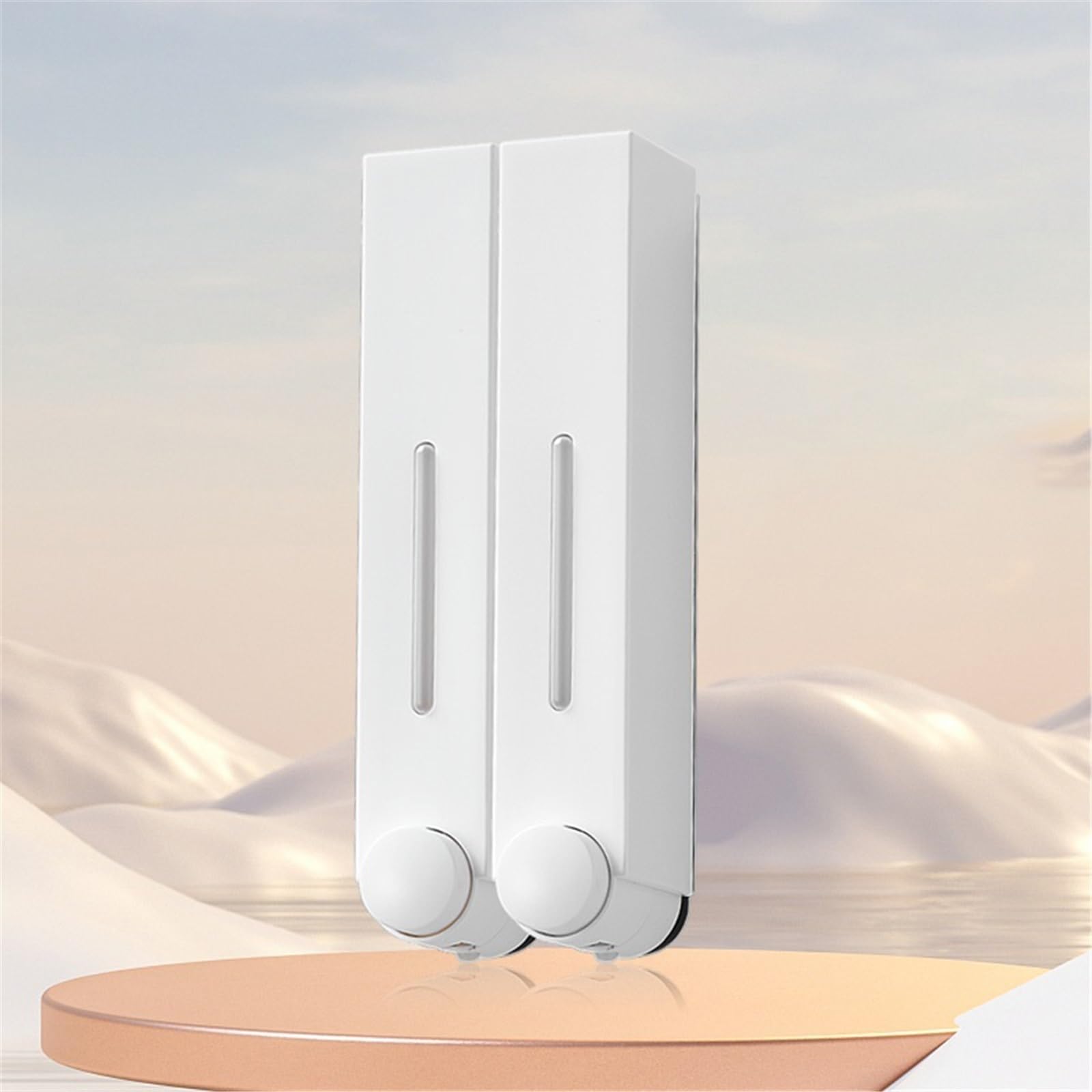 Bottiglie di Sapone Dispenser di Sapone Bianco da Parete con Tre testine, flacone di Gel Doccia in plastica for Uso Domestico.