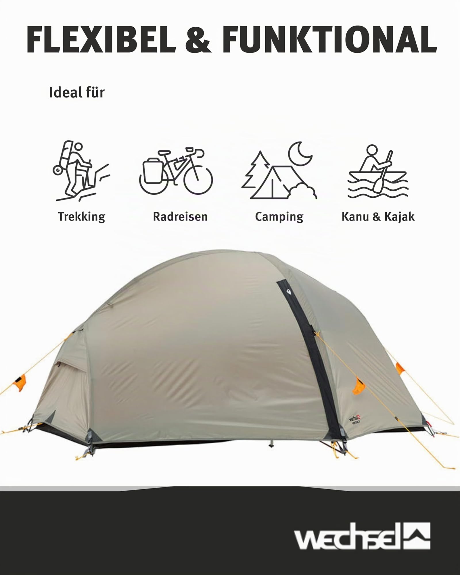 Wechsel Groundsheet Venture 2 I Schwarz I robuste Zelt-Unterlage Boden I Zeltplane wasserdicht mit 7000mm Wassersäule I Bodenplane aus 75D Polyester I Camping-Plane zum Schutz vor Nässe & Schmutz