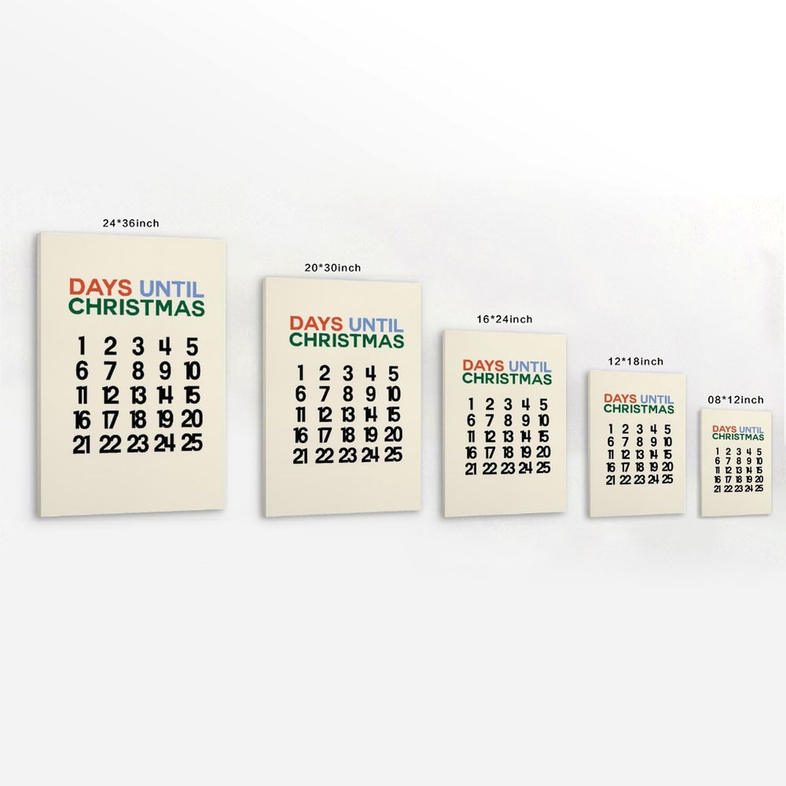 Calendario dell'Avvento di Natale, poster su tela, stampa artistica contemporanea e alla moda, decorazione da parete per cucina, appartamento, ufficio