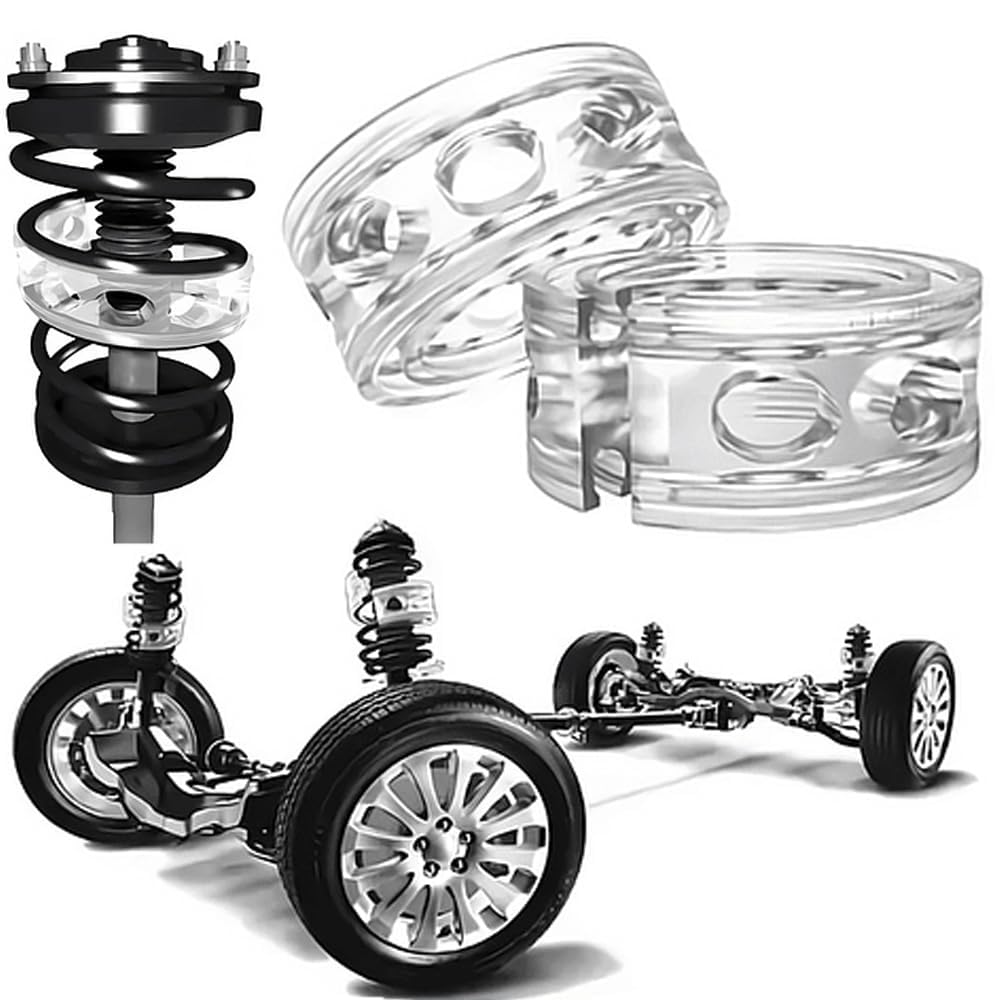 SUNMORY 2pcs Car Shock Absorber Spring Bumper Power Auto Buffers, Rubber Spring Bumper, Car Coil Spring Buffer For All Cars, Transparent Car Shock Buffers, Car Jumper Protector For All Cars (size-A)