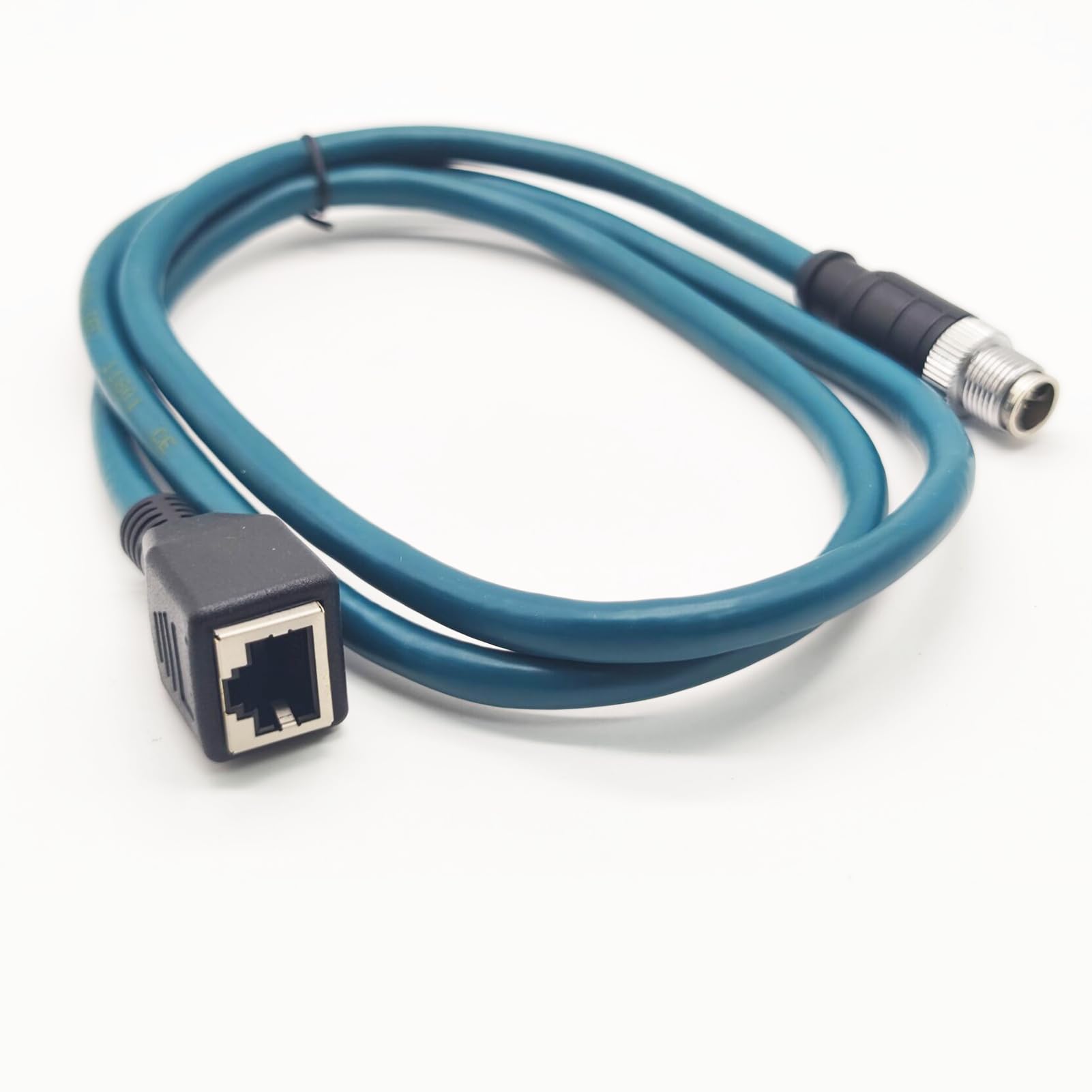 8-pinowy kabel Ethernet M12 do RJ45 Industrial M12 8-pinowy kod X męski na RJ45 żeński, ekranowany kabel o wysokiej elastyczności Cat6 do zastosowań automatyzacji, 1 m