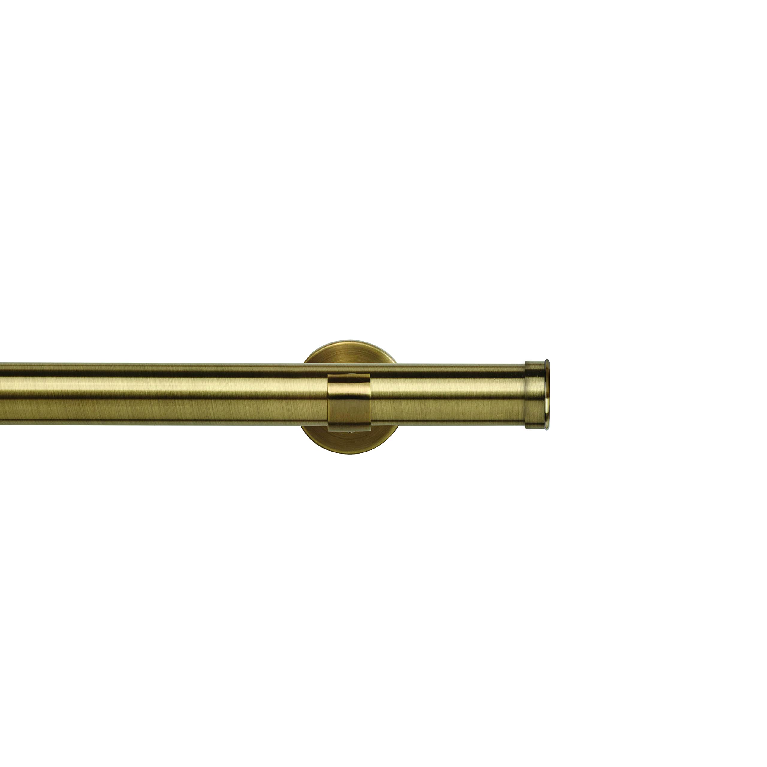 35mm Metal Eyelet Curtain Pole Track, Antique Brass, End Cap Stud Finial, Trade Pole (300 cm)