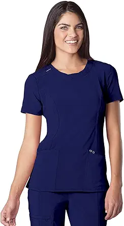 Cherokee Round Neck Scrub Tops for Women  4-Way Stretch with Superior Performance and Comfort, Infinity Uniforms 2624A