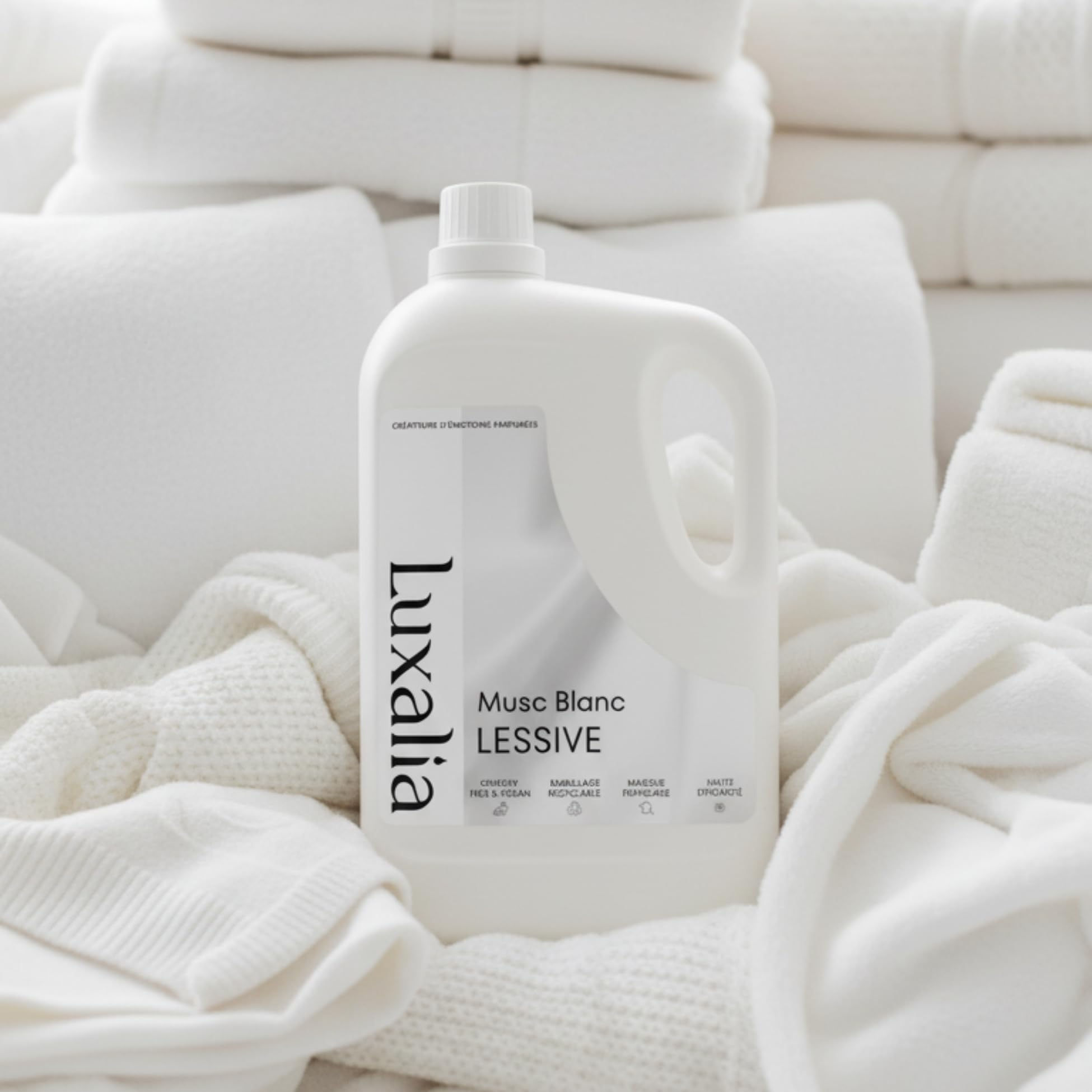 Lessive Musc Blanc Luxalia - Sans Conservateurs Controversés - Détache & Nettoie - Efficace à Froid & en Cycle Court - Parfumée - 5 Litres 200 Lavages - LUXALIA