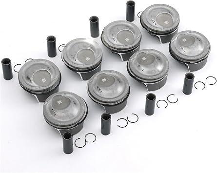8Pcs Pistons W/Rings Pins 23mm STD 94810304667 94810304567 94810393114 Compatible For Porsche Panamera Cayenne 9PA 92A 970 955 M48 4.8T