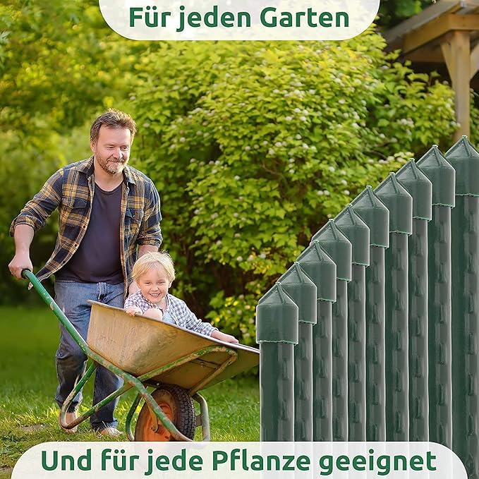 Suinga Lot de 50 Tuteur en Bambou plastifié 150 cm, 12-14 mm, Tubes en Bambou pour Plantes et Arbres, Baguettes de Bambou, Canne de Bambou