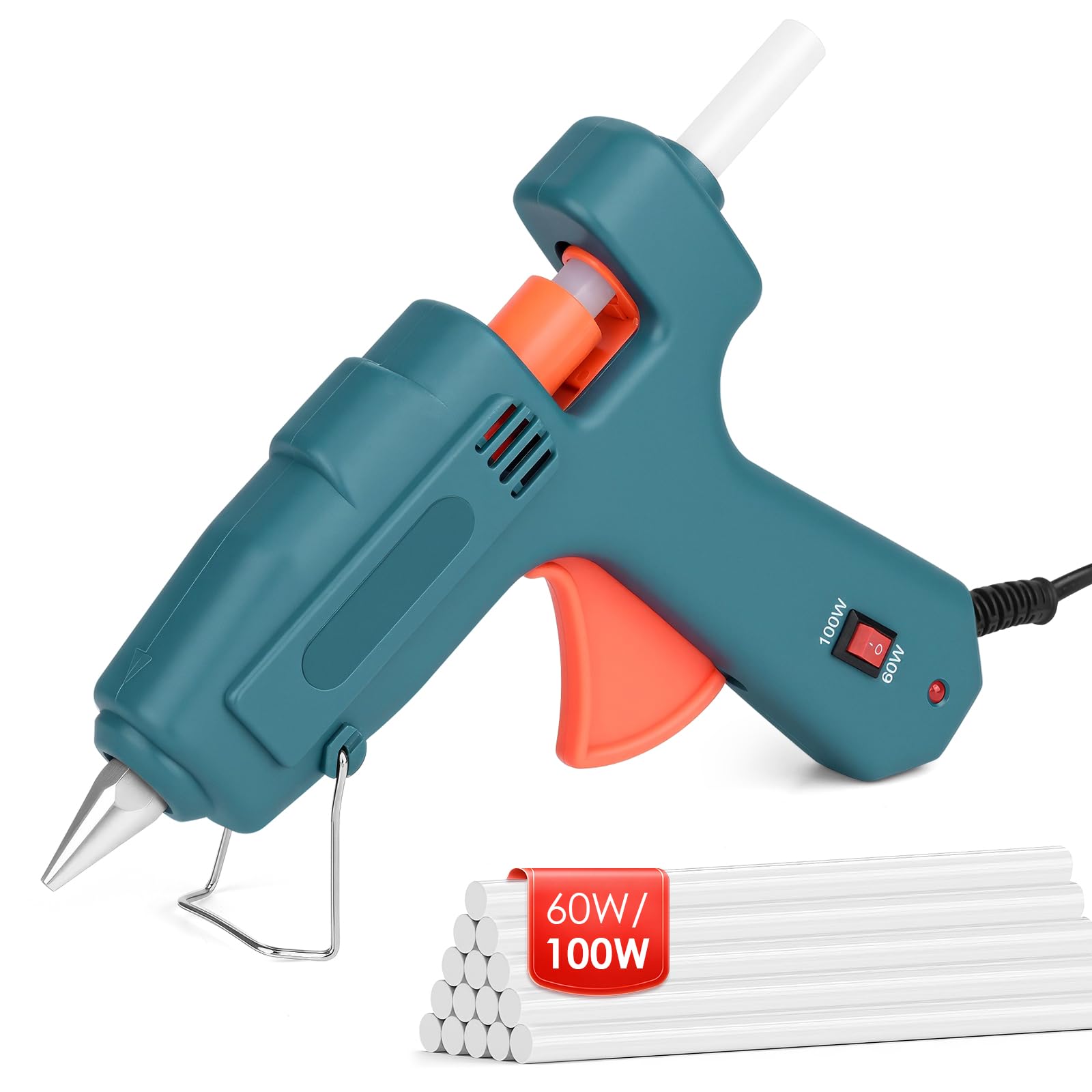 Pistola de Pegamento Caliente, 60W/100W Pistola Silicona Caliente con 15pcs 11mm*220mm Barras, Pistola de Silicona Caliente para Manualidades DIY, Arte, Reparaciones