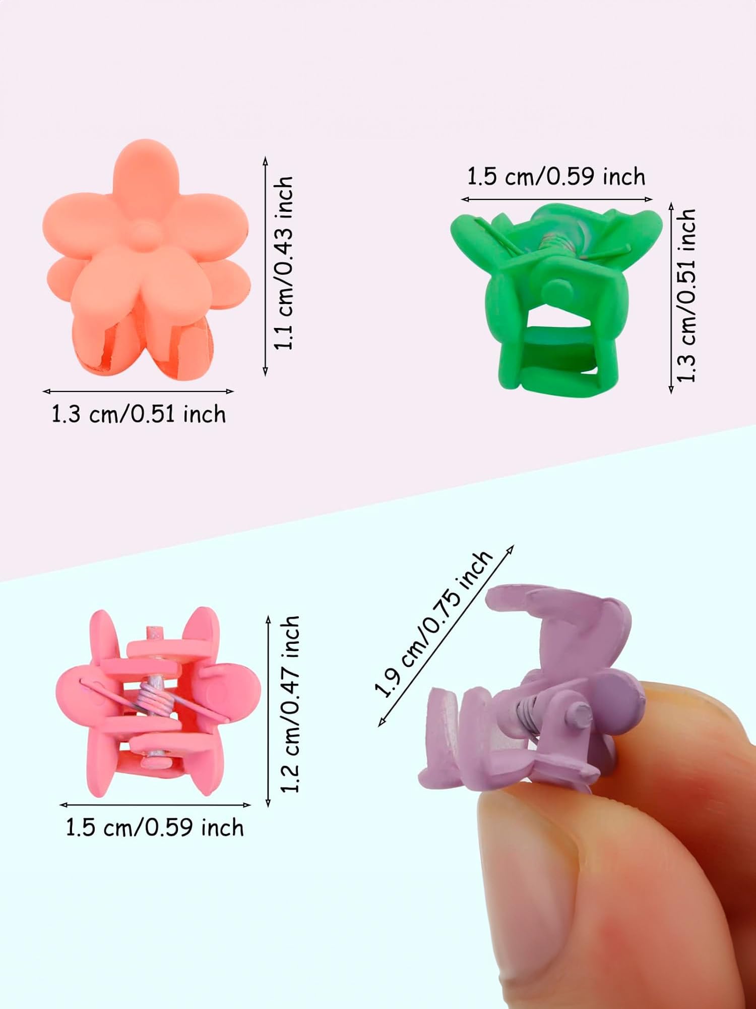 Melbees by Yellow Chimes Hair Clips for Kids Girls Hair Clutchers Claw Clips Hair Acessories for Girls and Women Kids(50 Pcs Floral Mini Hair Clips) 4