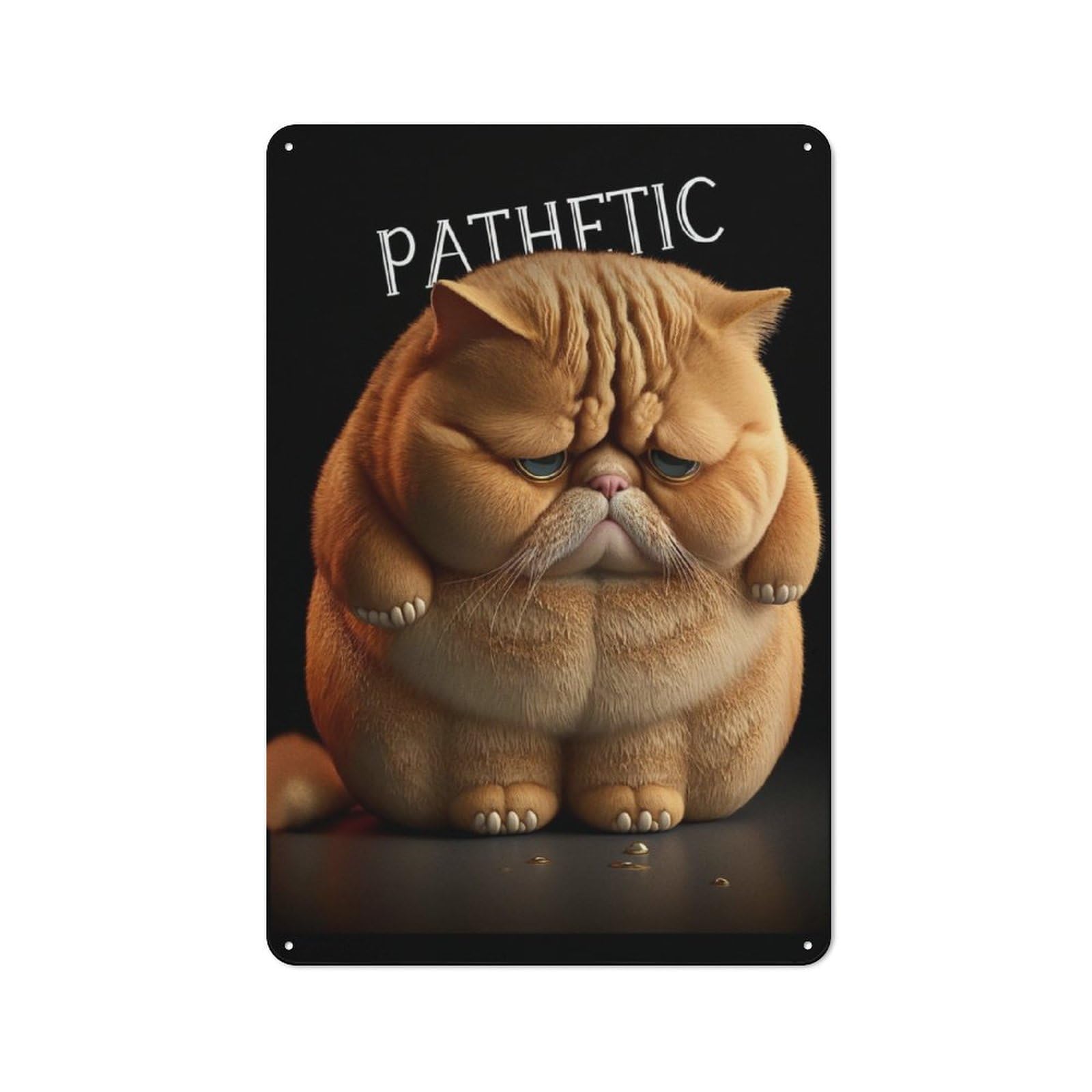 Junmoney Cranky Cat Vintage Printed Metal Sign 30X20cm For Workshop Wall, A Decorative Gift For A Newly Furnished Workshop