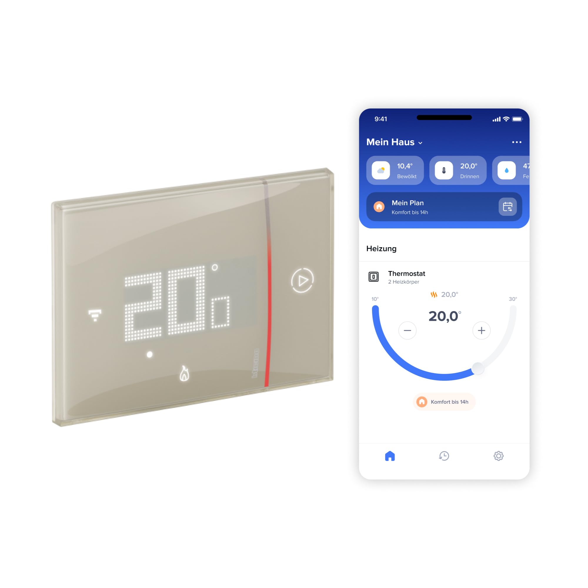 Bticino Smarther With Netatmo XM8002 recessed thermostat Sand