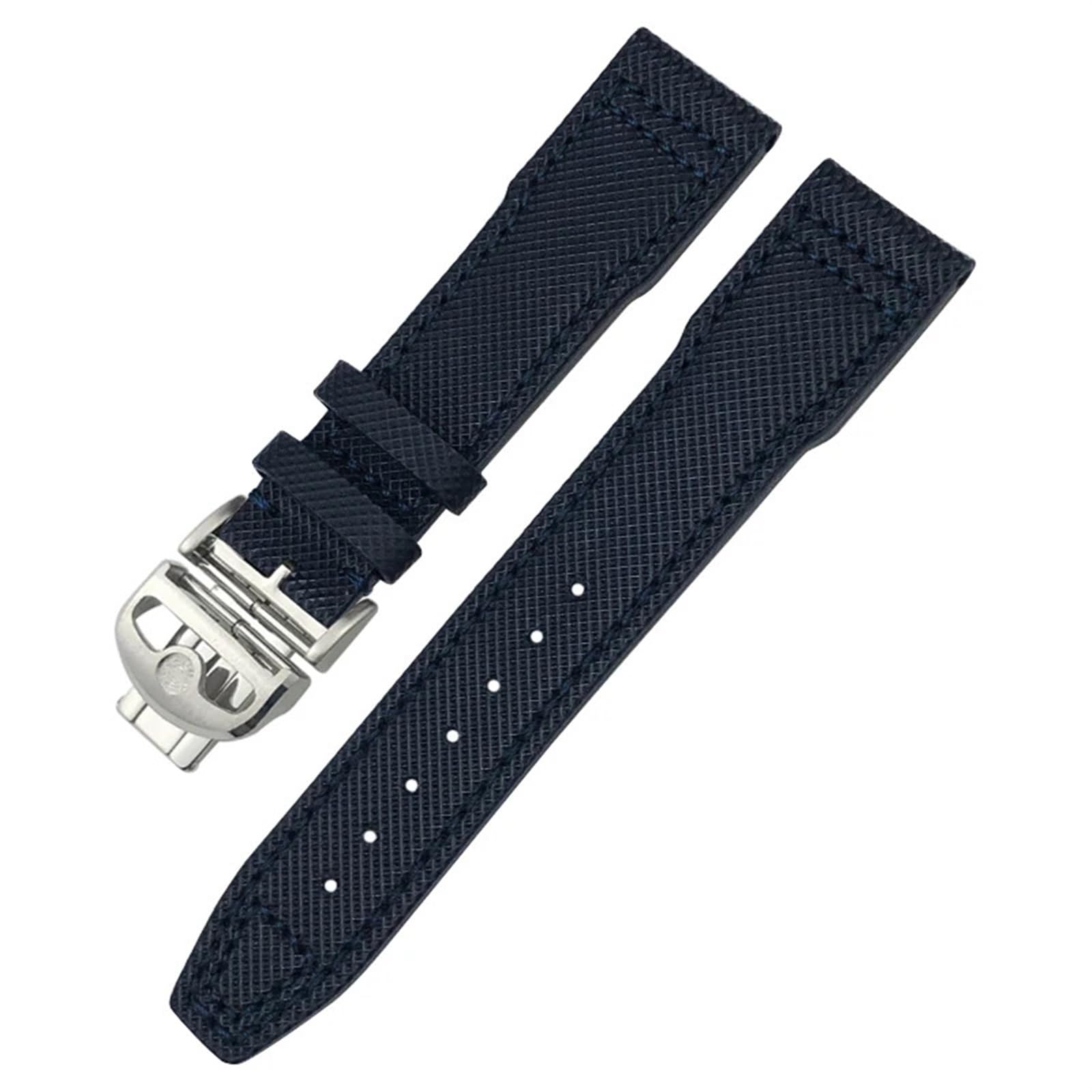Correa de reloj de cuero genuino de 20mm 21m para relojes de piloto IWC PORTOFINO IW3777 correa de cuero de vaca verde azul negro de nailon