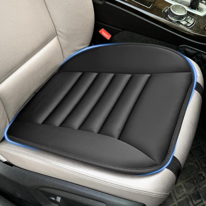 Image of Auto Oprema Car Seat Cushion with Lumbar Support Pillow: Enhanced Comfort Memory Foam Design for Pain Relief, Ideal for Drivers and Office Use - Ergonomic Lumbar Comfort for Long Sitting - Black