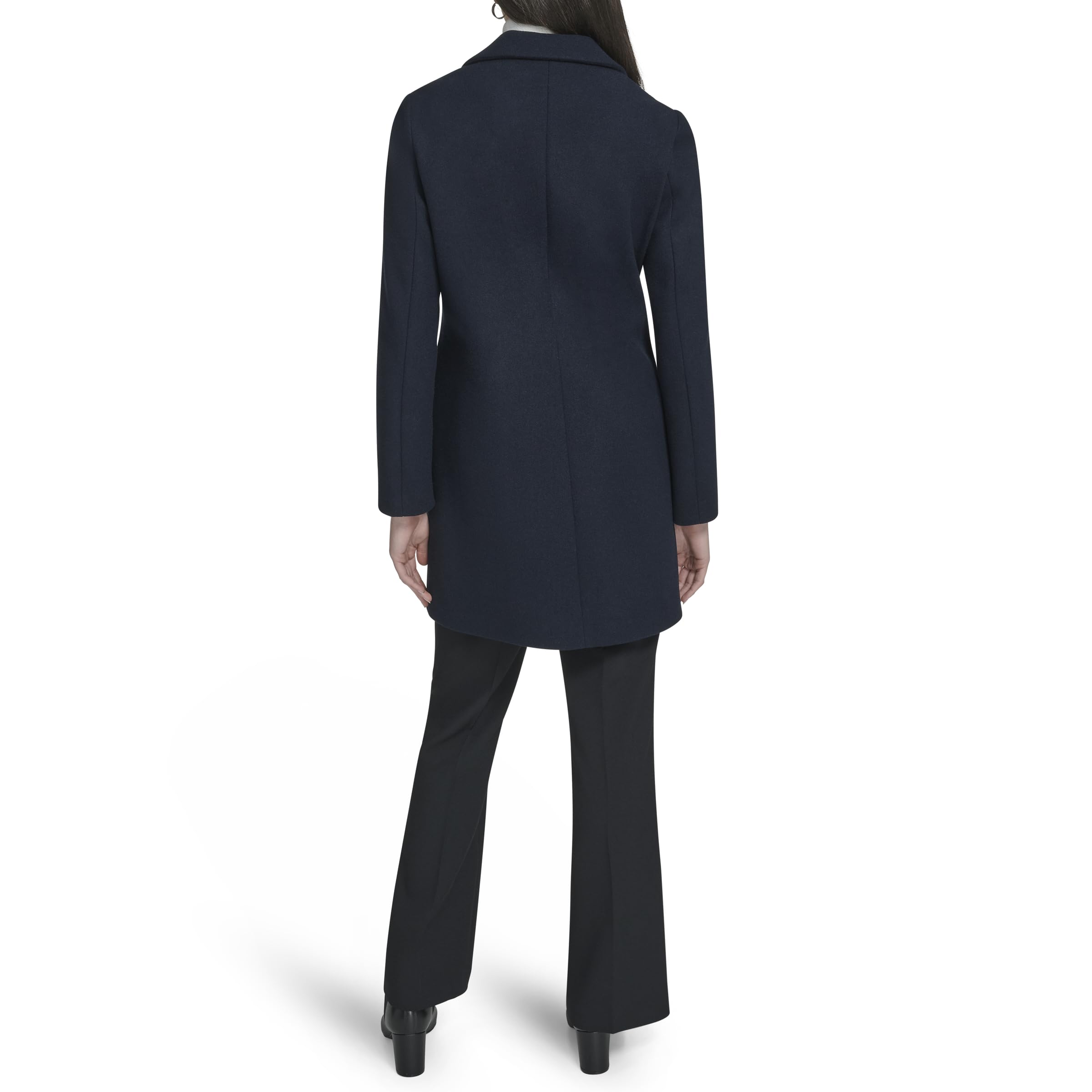 Calvin Klein Classic Faux Wool Overcoat – Long Button Front Winter Jacket Cappotto da pisello Donna (Pacco da 1)
