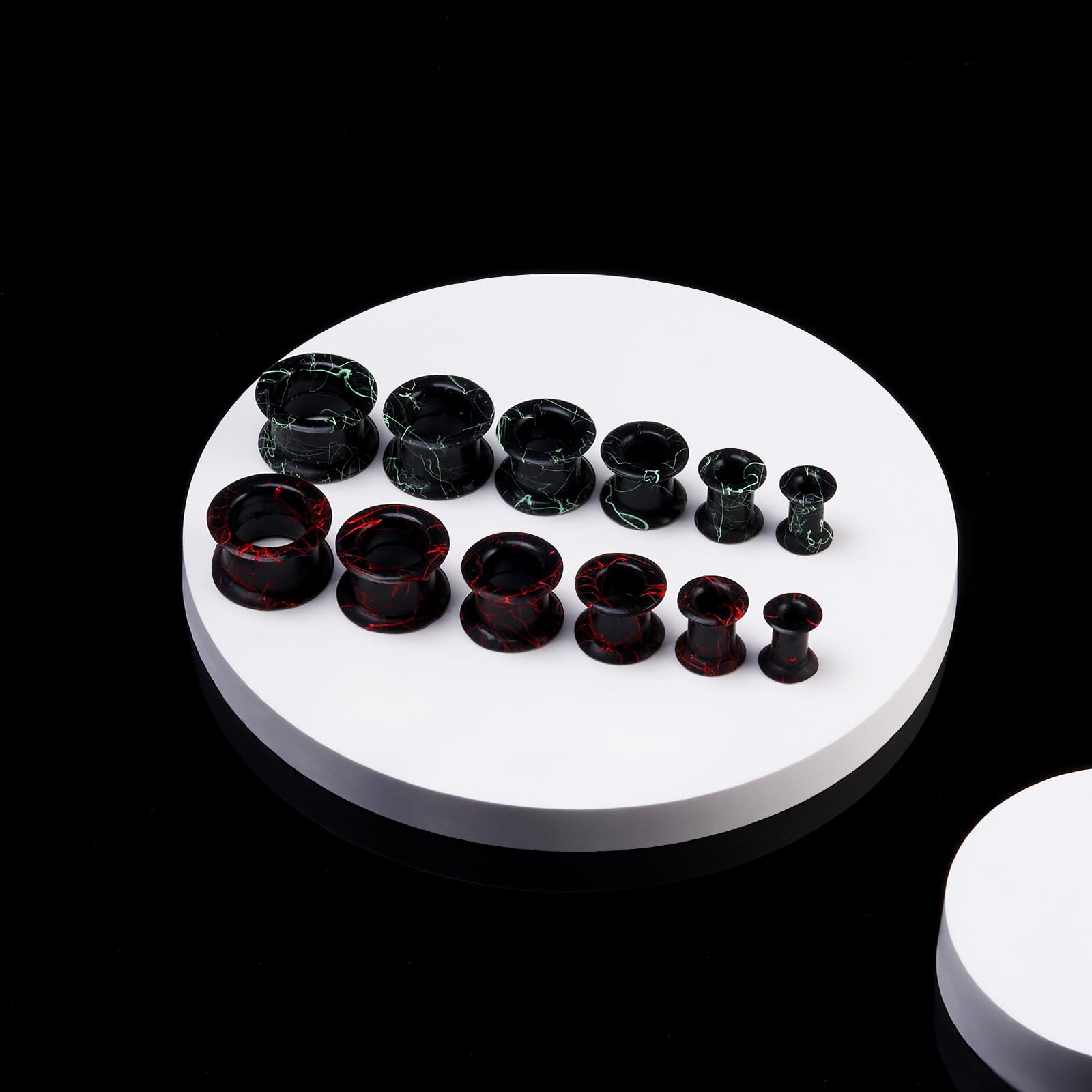 Longbeauty dilatadores de silicona dura oreja piercing doble flared 6 mm - 25 mm