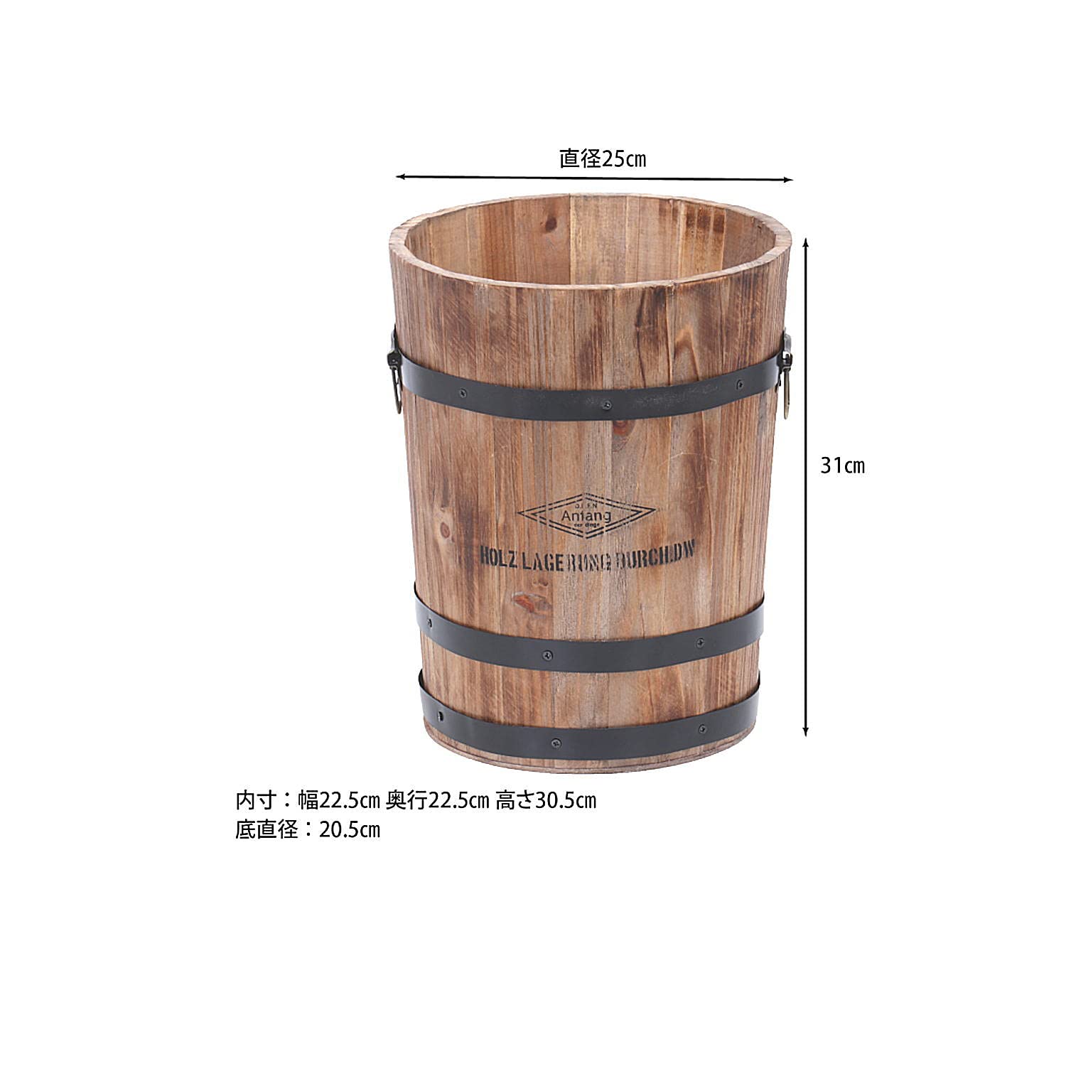 Amazon｜木製ダストボックス ごみ箱 アンティーク風 ゴミ箱 フタなし
