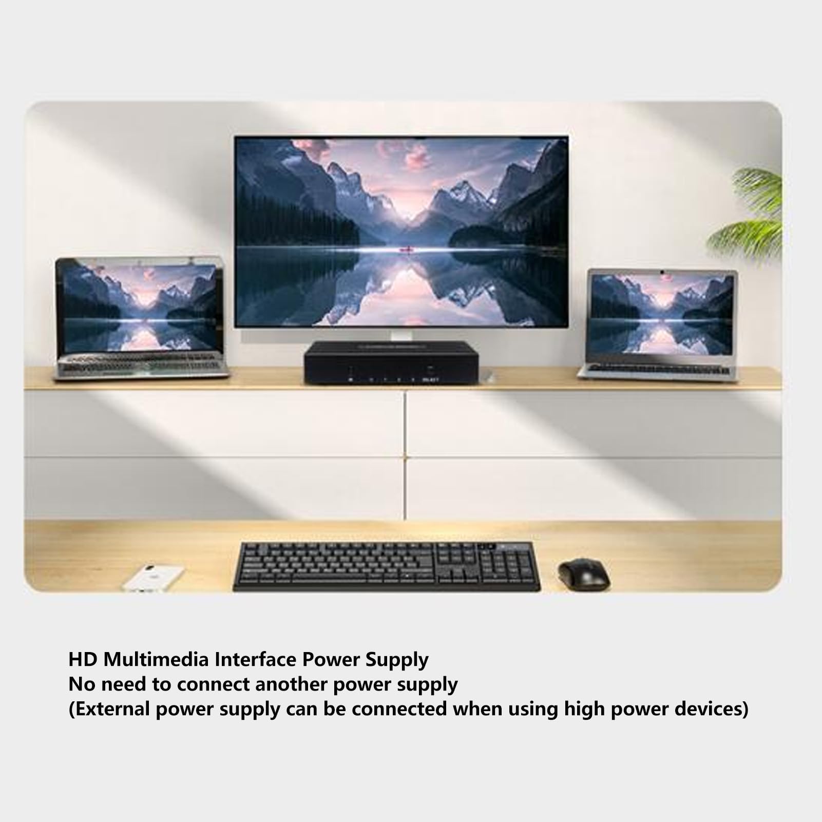 HDMI-Switch, 3 in 1 Out 4K 60 Hz UHD HDMI-Switcher-Splitter mit Fernbedienung, HDMI 2.0-Wahlschalter, Video-Switch Unterstützt HDR, für Spielekonsolen-PC-TV-Boxen (EU-Stecker)