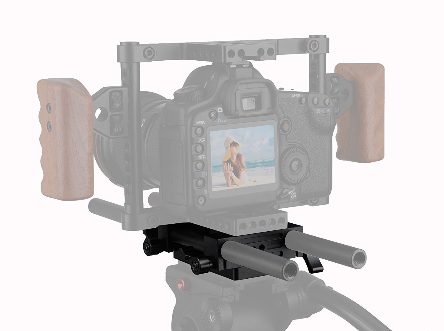 CAMVATE Podstawa do montażu statywu w/ 2 klocki 15 mm do montażu na ramieniu DSLR Rig