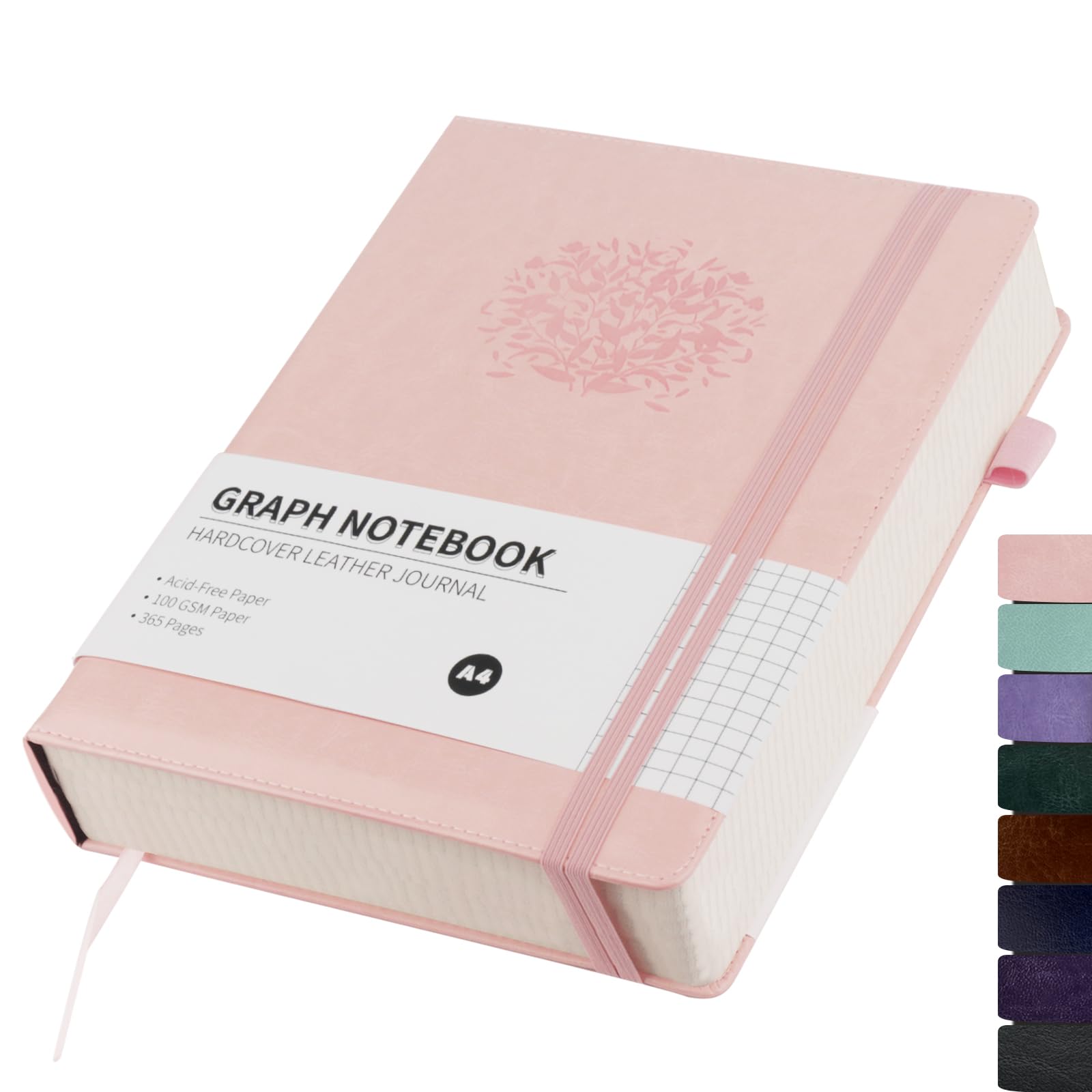 Amazon.com : Rinrda Graph Paper Notebook 8.5x11 Hardcover Leather ...