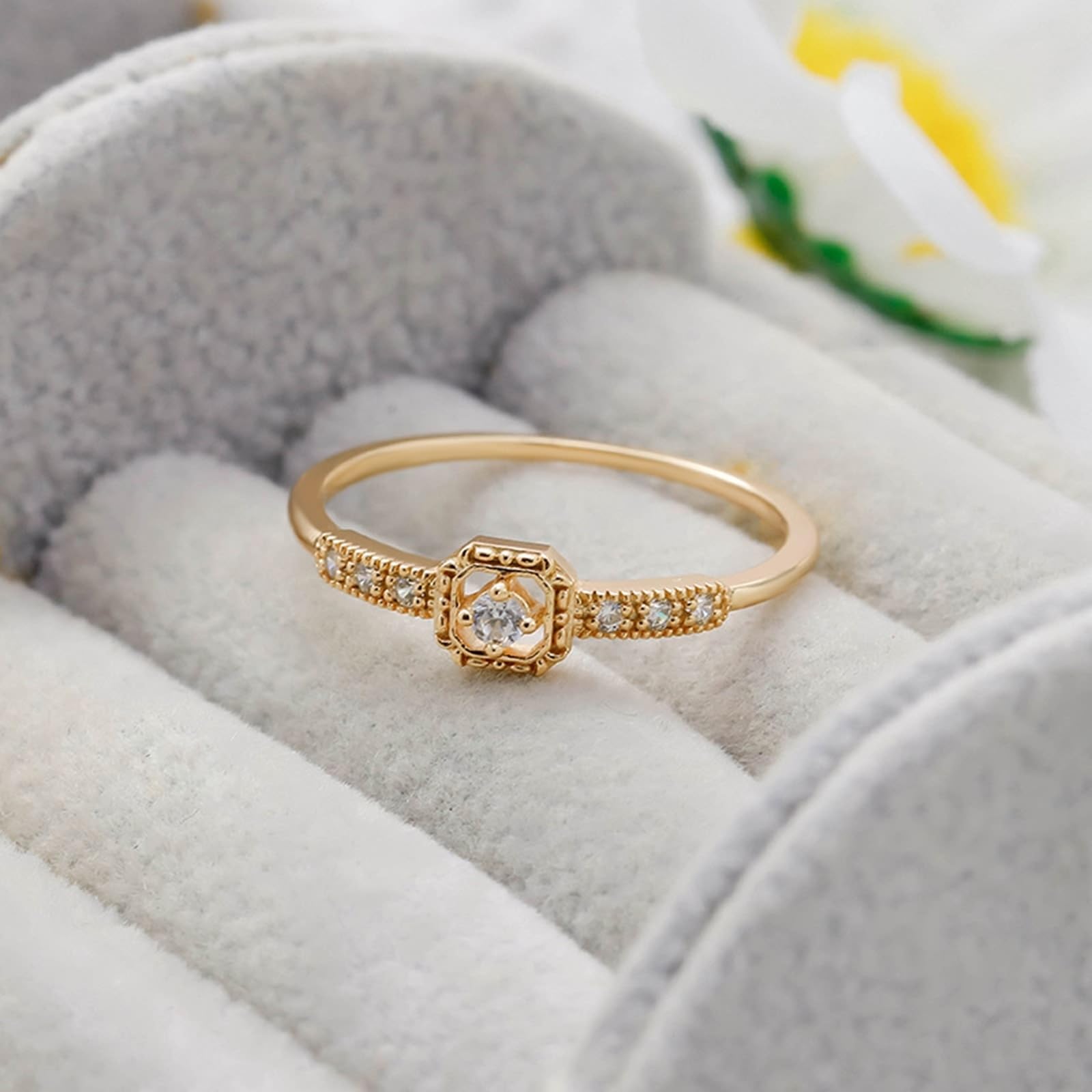 Anillos de boda auténticos, 9 K/14 K/18 K, oro con moissanita, anillo de boda clásico